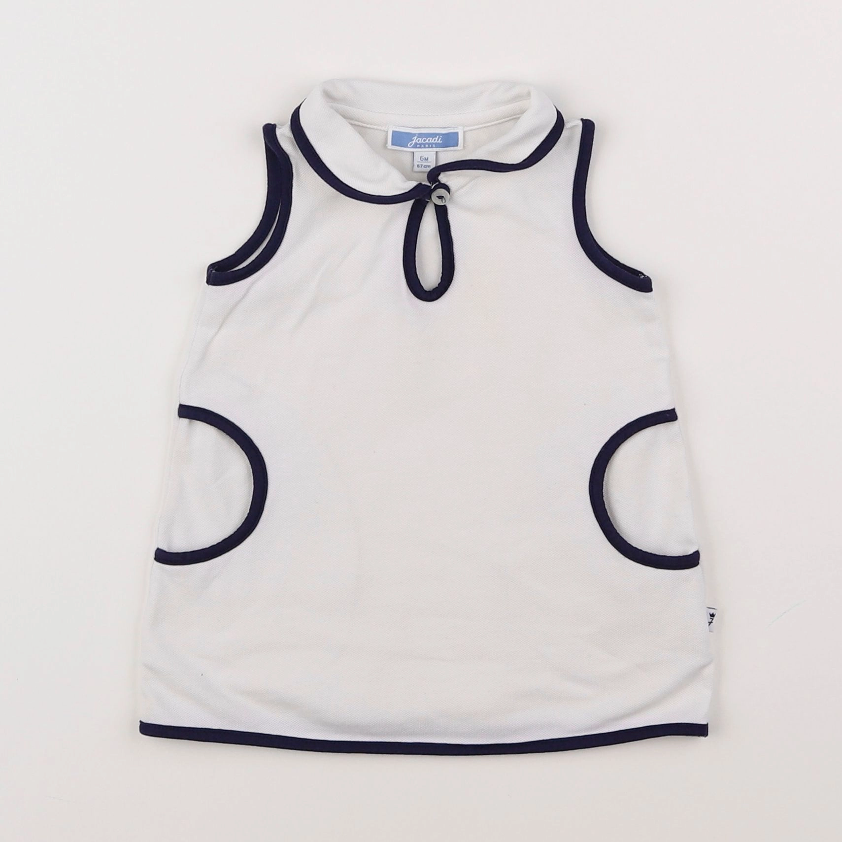 Jacadi - robe blanc, bleu - 6 mois