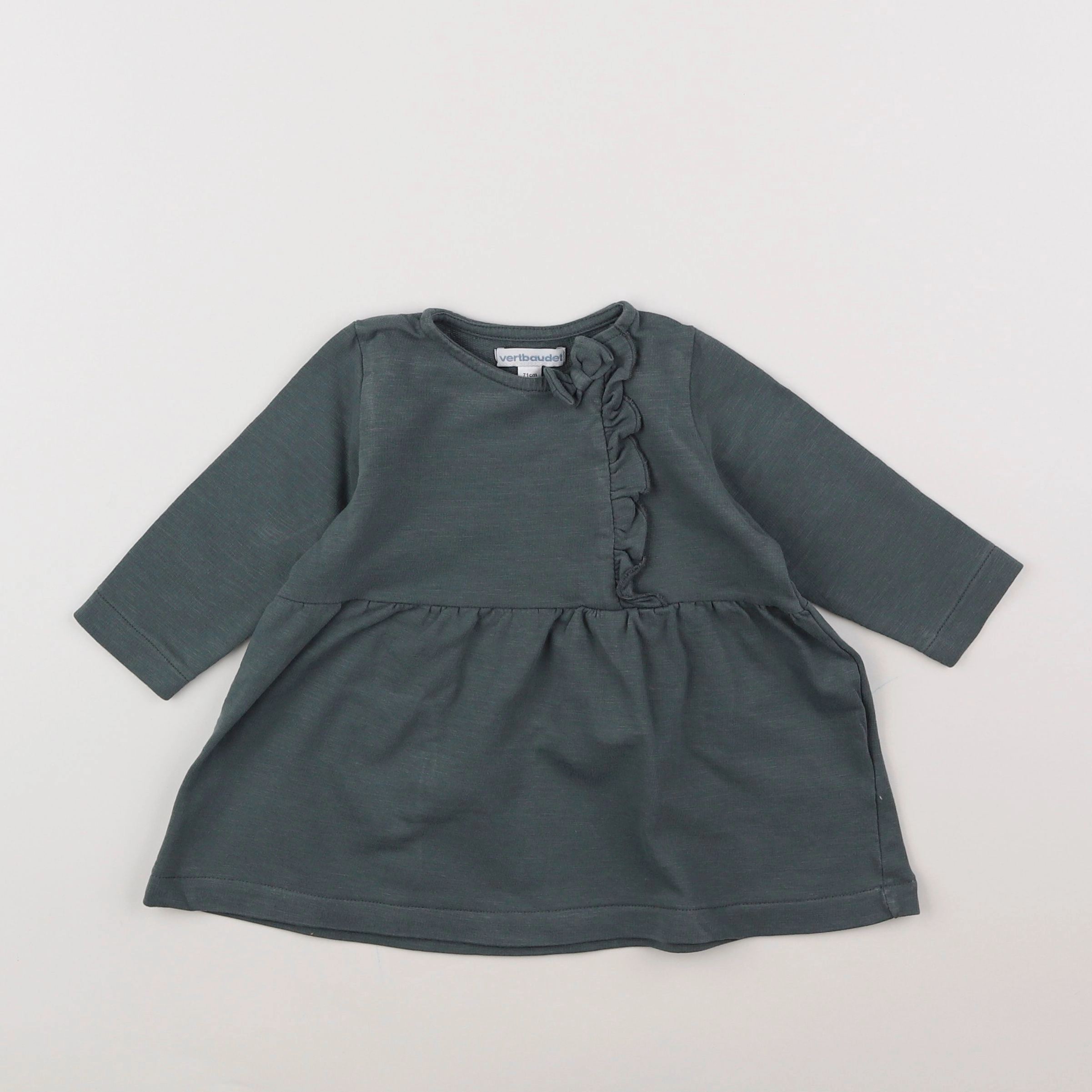 Vertbaudet - robe vert - 9 mois