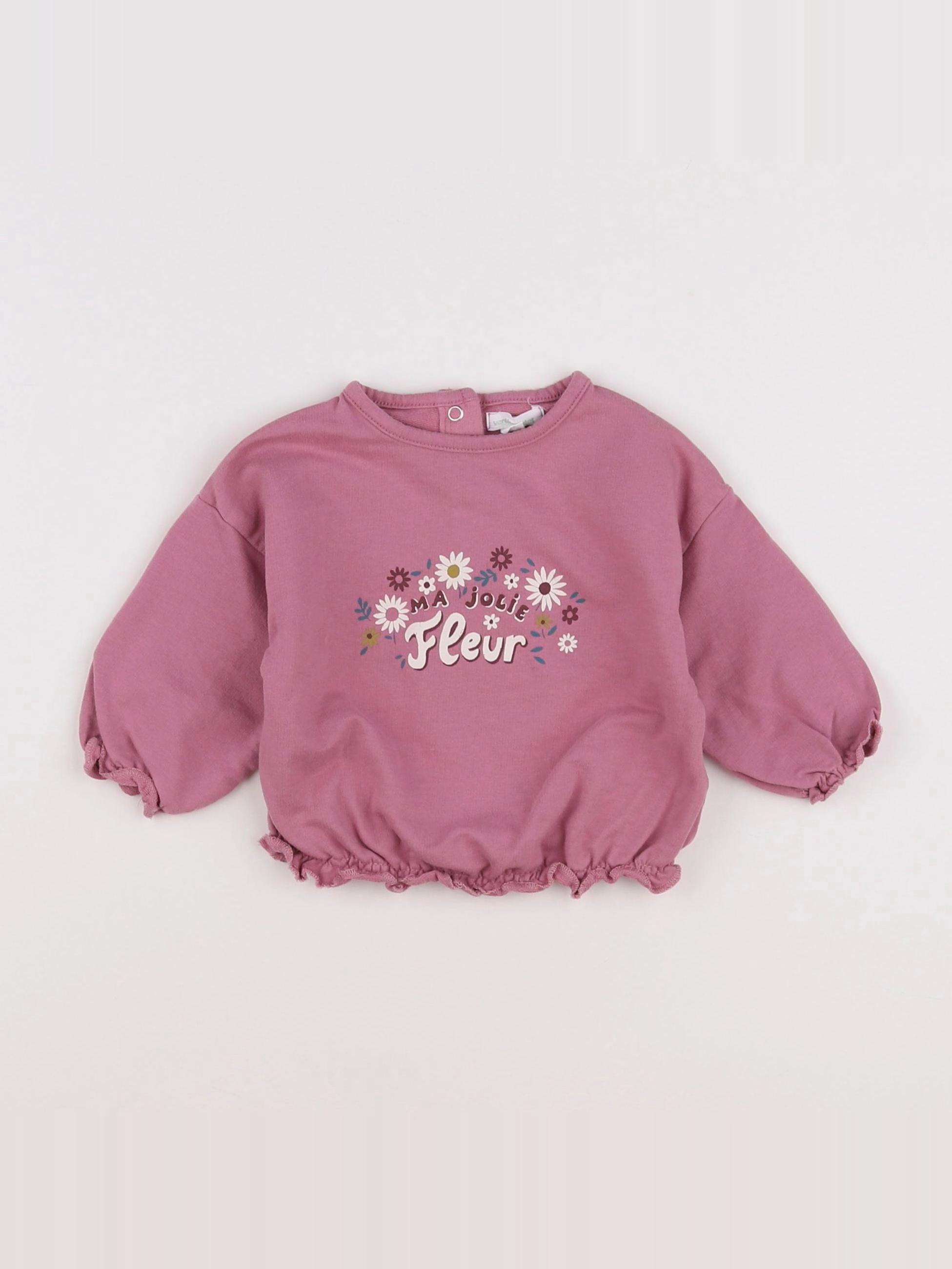 Vertbaudet - sweat rose - 6 mois