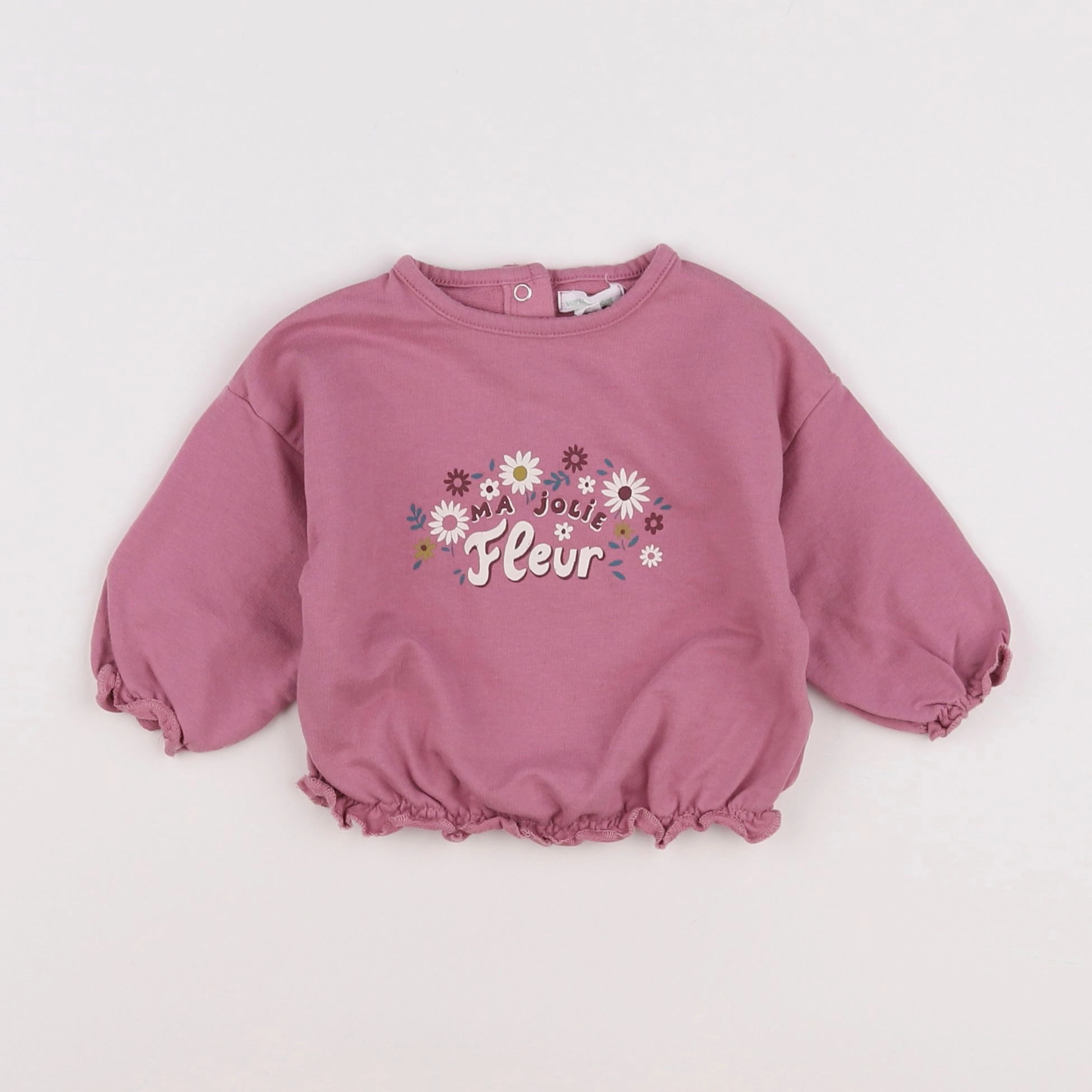 Vertbaudet - sweat rose - 6 mois