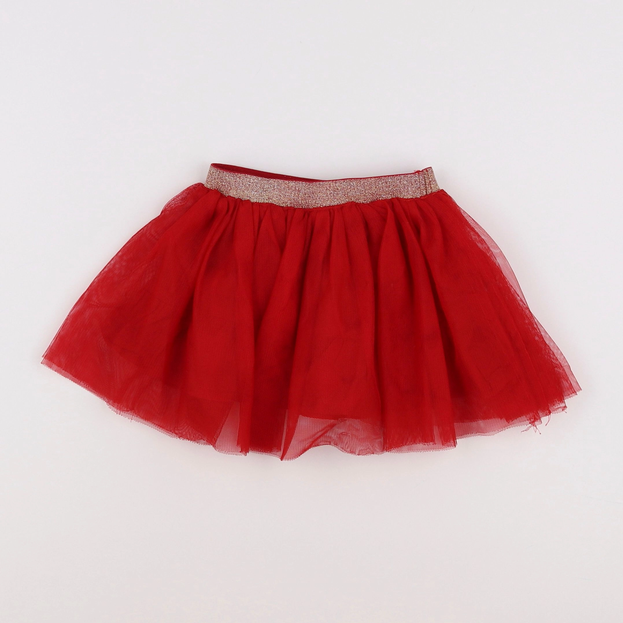 Vertbaudet - jupe rouge - 2 ans