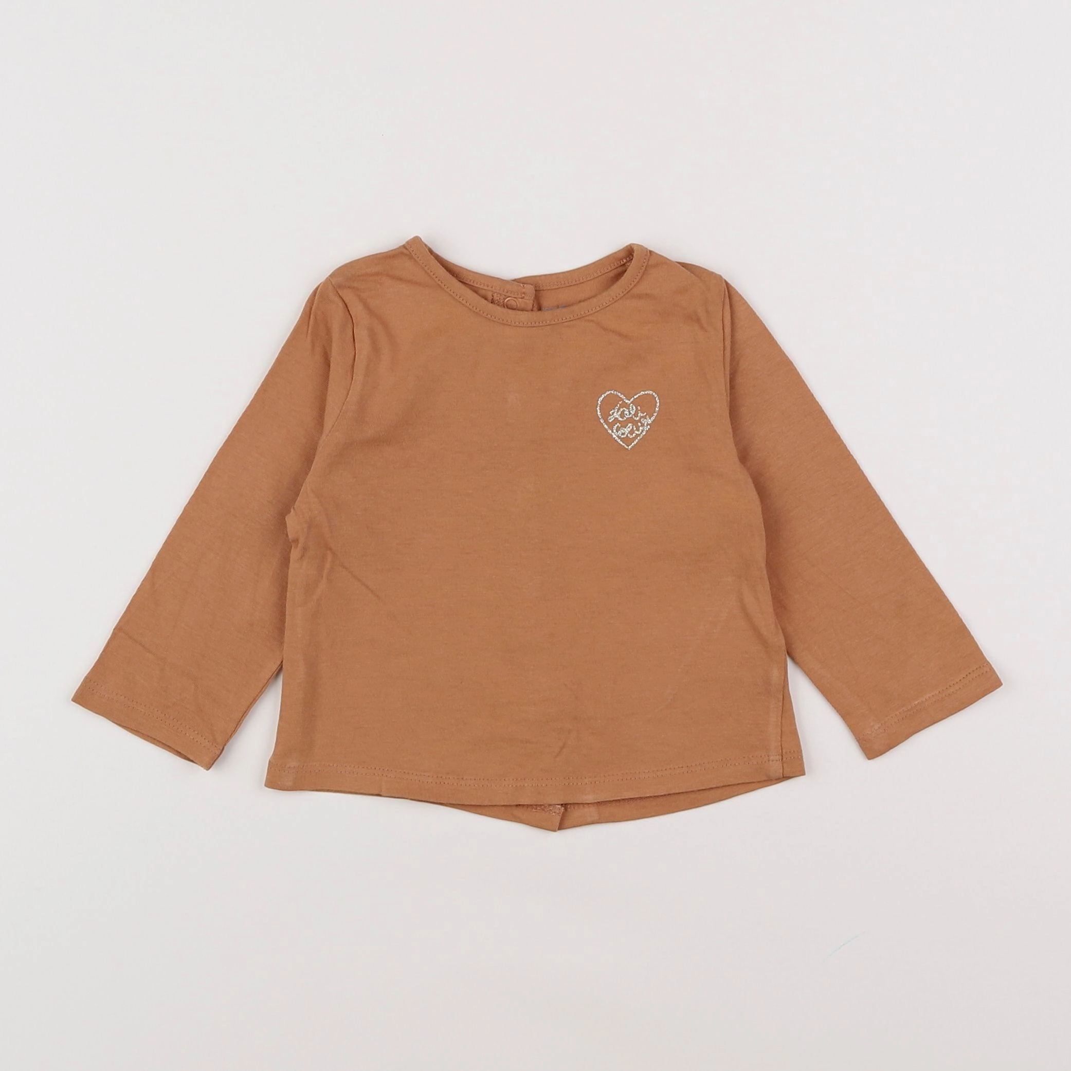 Vertbaudet - tee-shirt marron, or - 6 mois