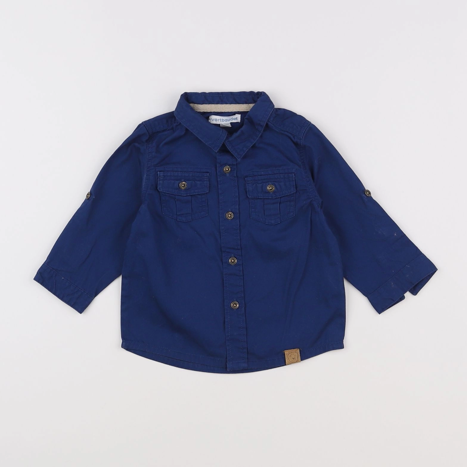 Vertbaudet - chemise bleu - 12 mois