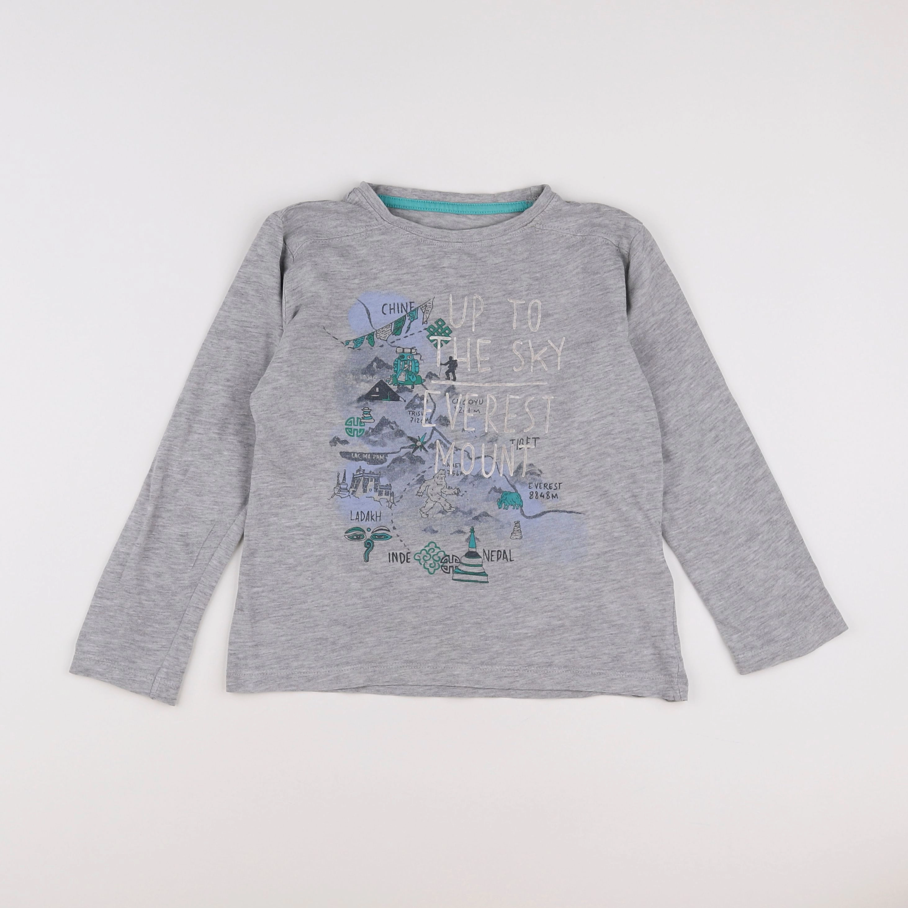Vertbaudet - tee-shirt gris - 6 ans