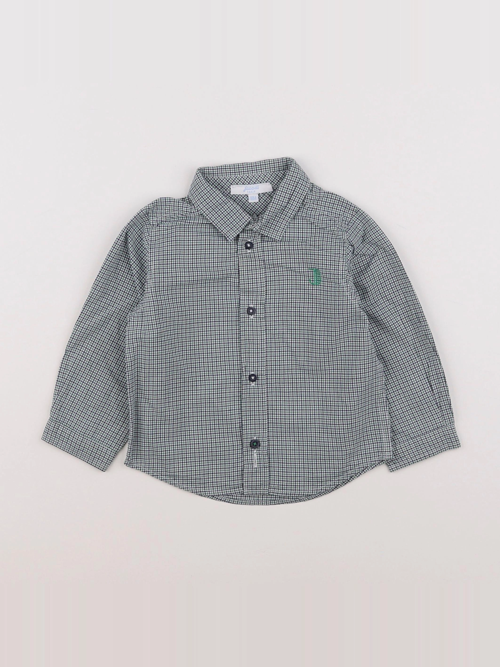 Jacadi - chemise blanc, vert - 18 mois
