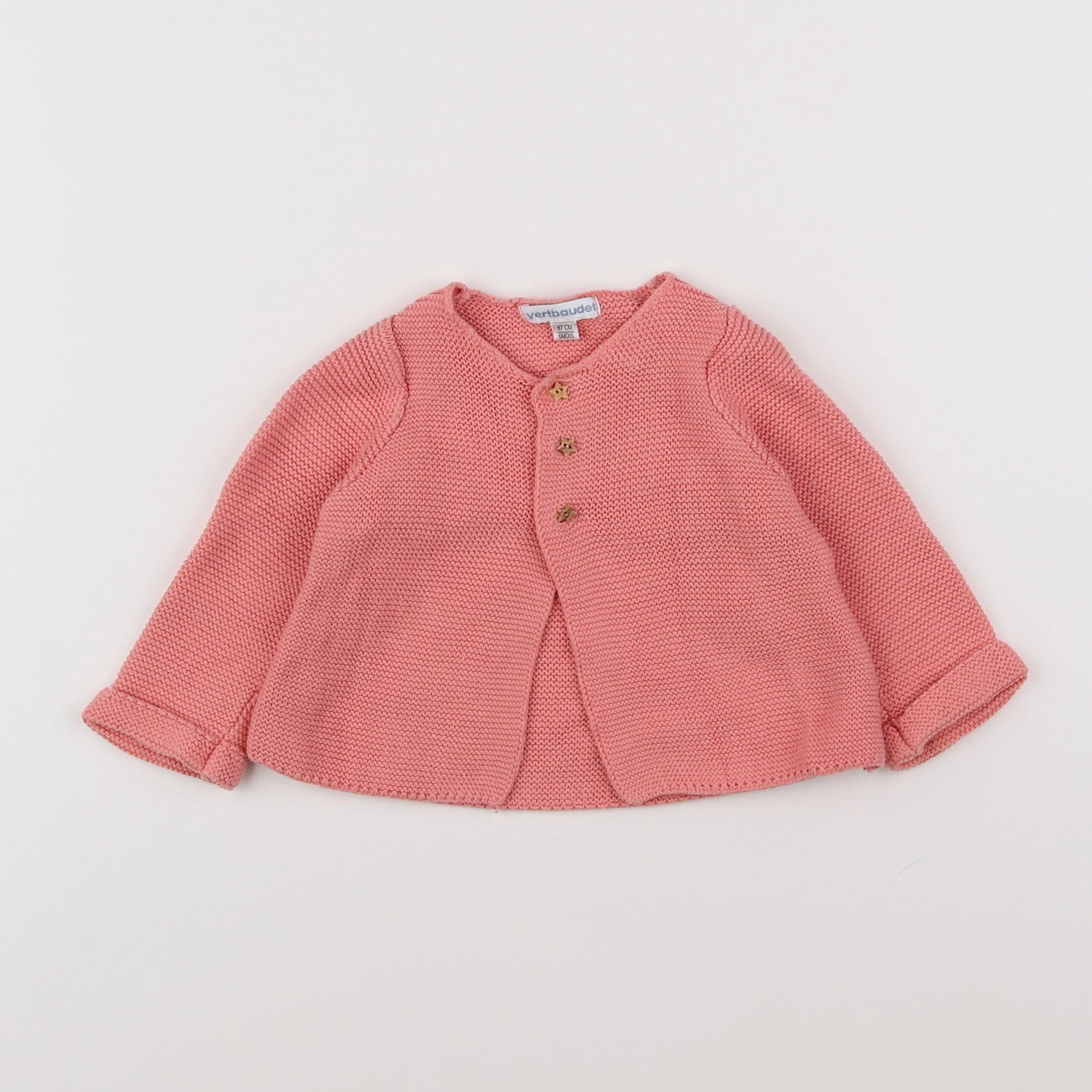 Vertbaudet - gilet rose - 6 mois