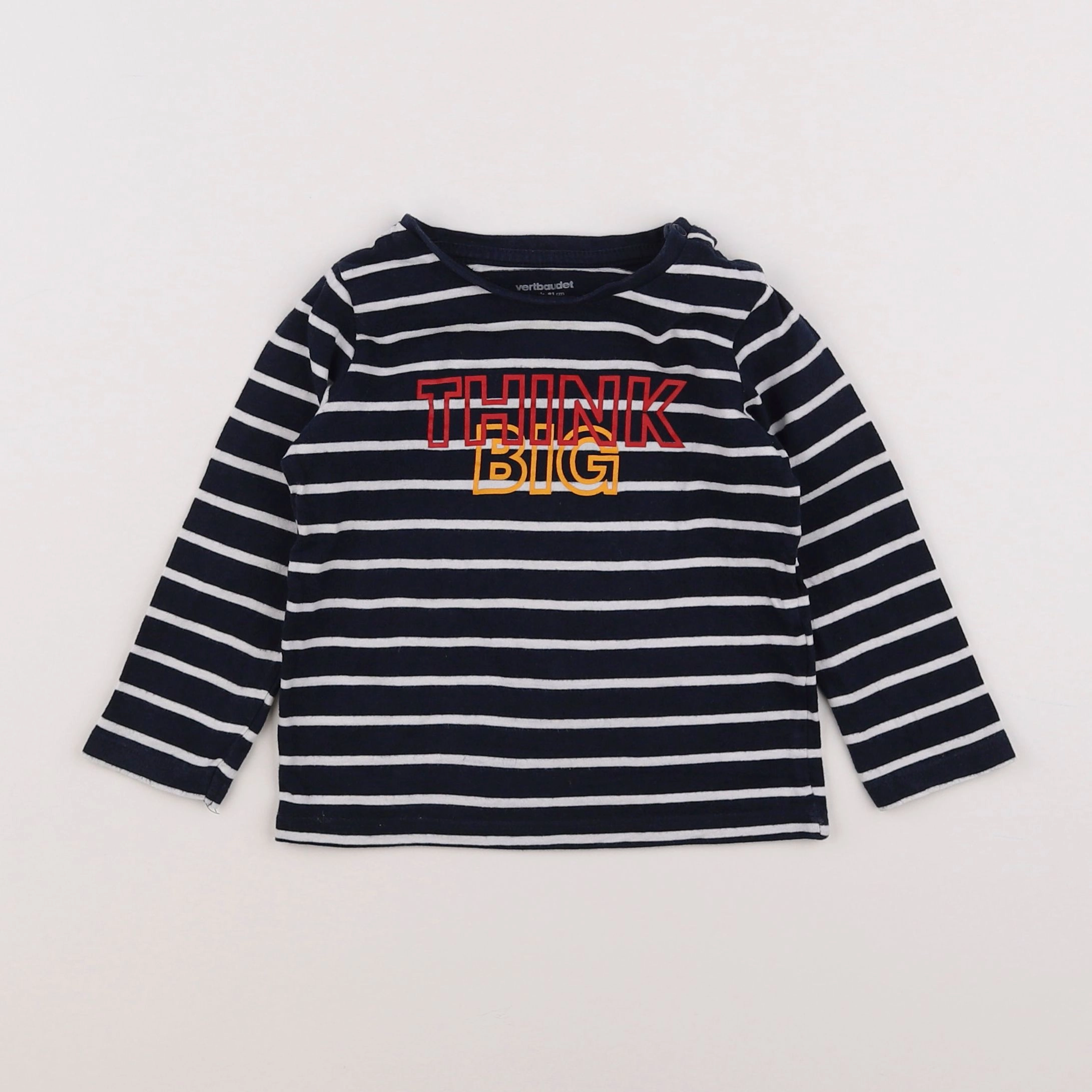 Vertbaudet - tee-shirt bleu, blanc - 18 mois