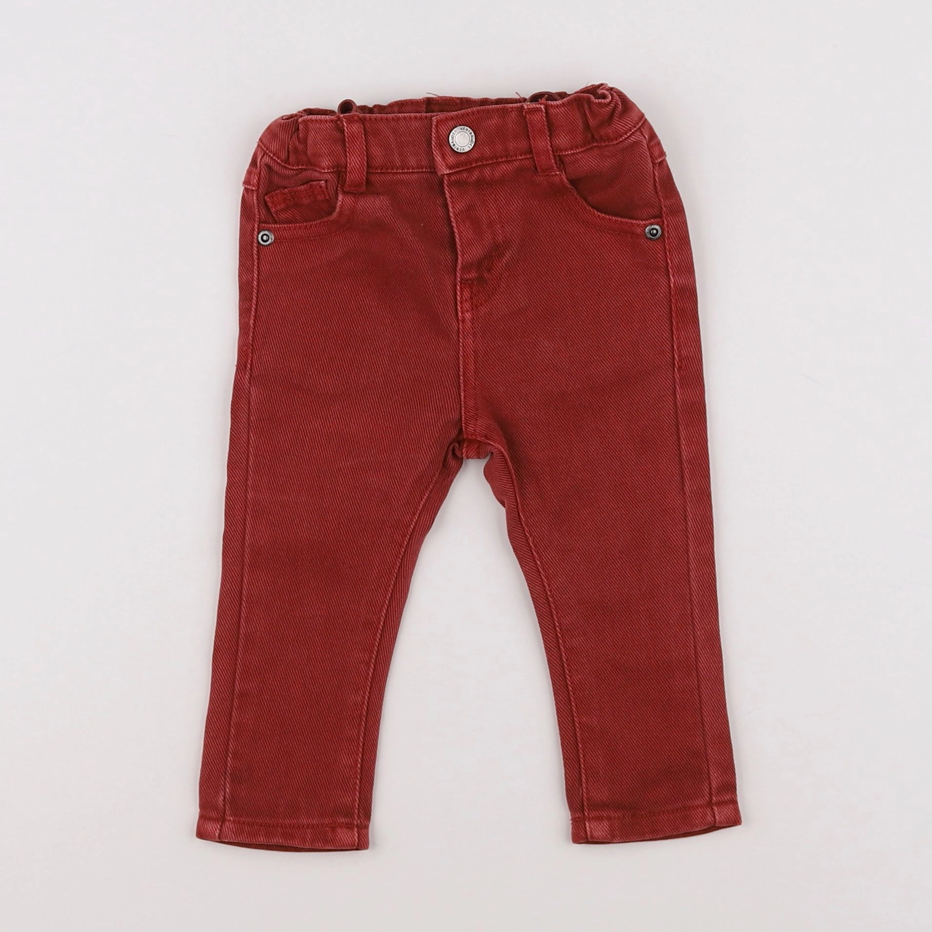 Vertbaudet - jean rouge - 6 mois
