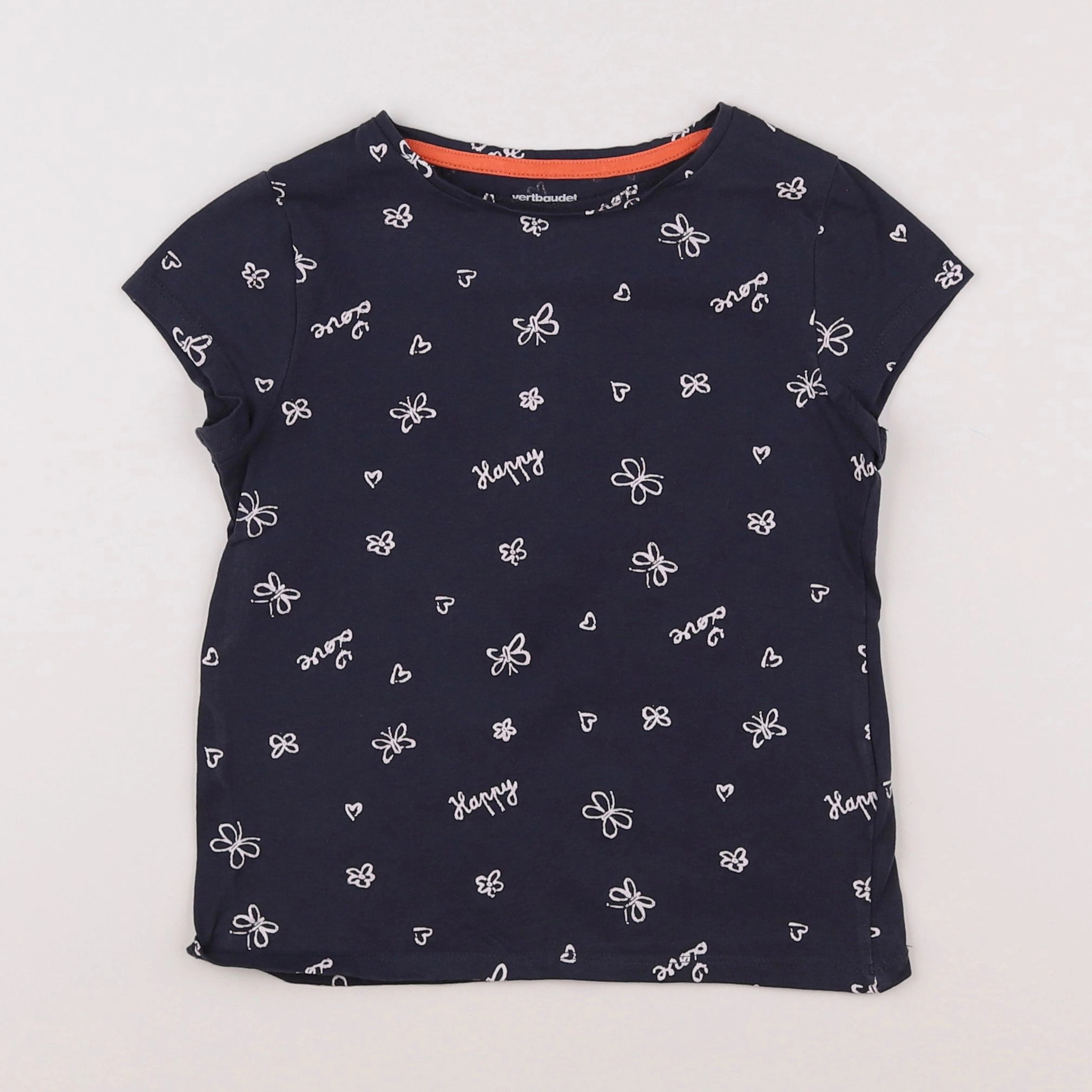 Vertbaudet - tee-shirt bleu, blanc - 6 ans