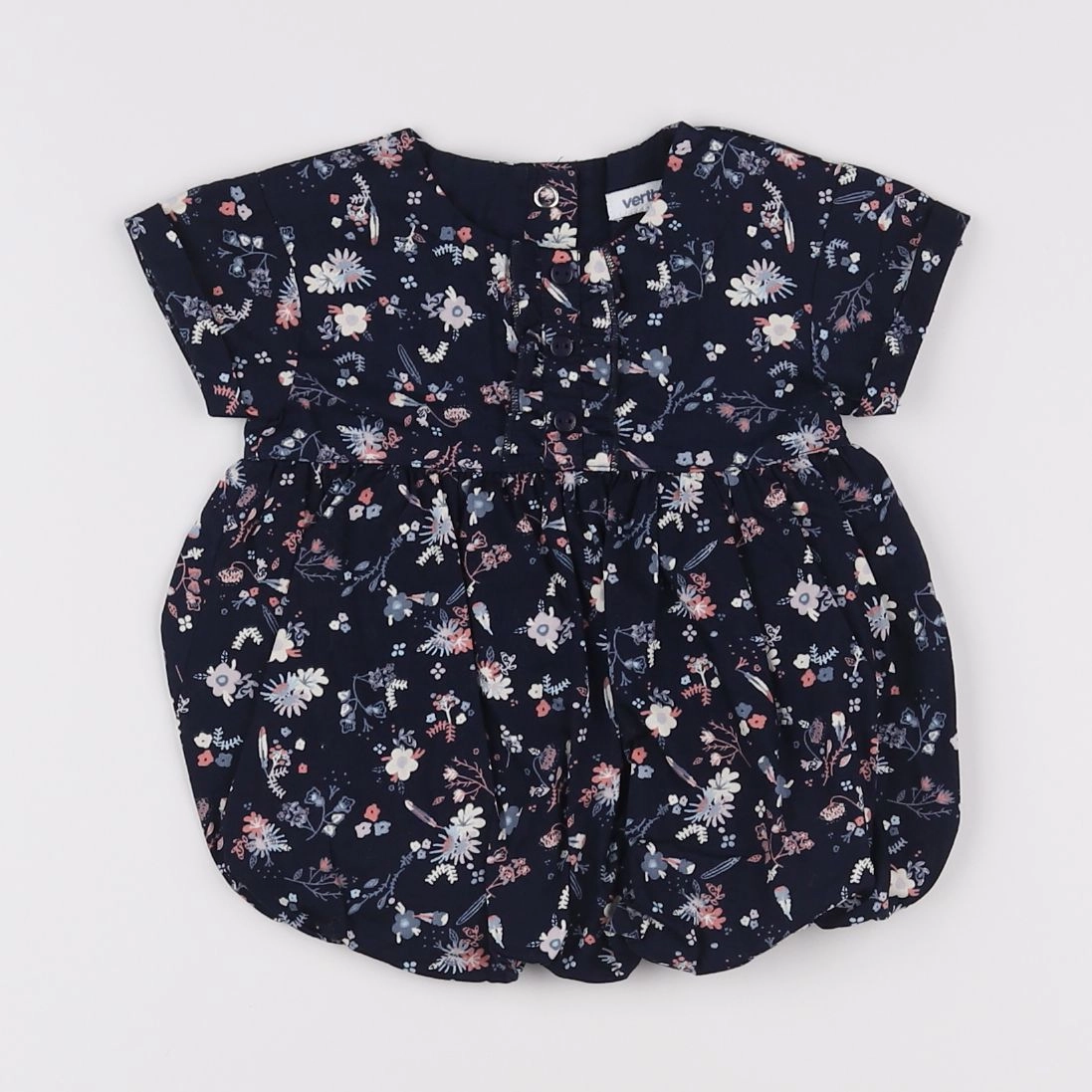 Vertbaudet - robe bleu, blanc - 3 mois