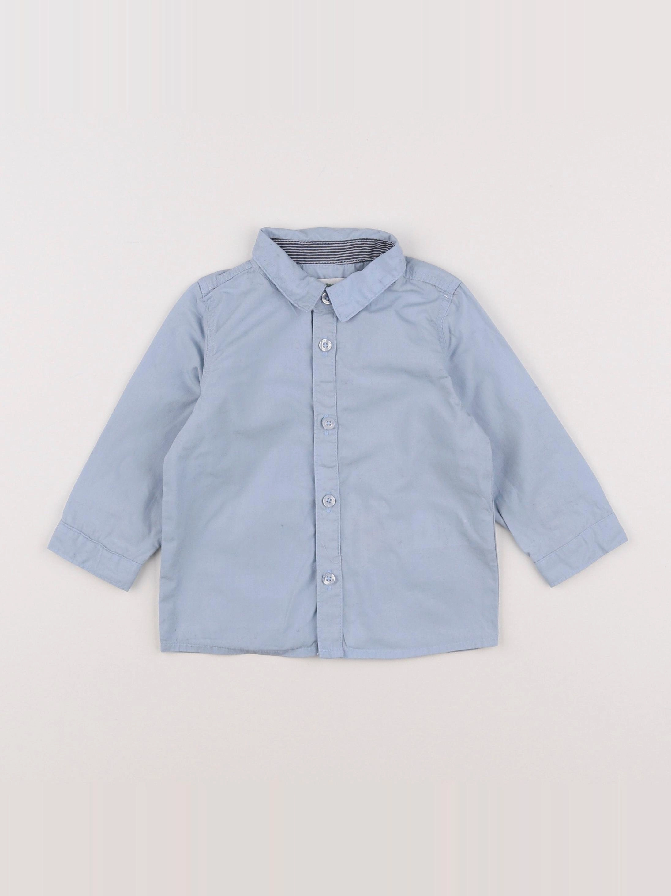Vertbaudet - chemise bleu - 12 mois