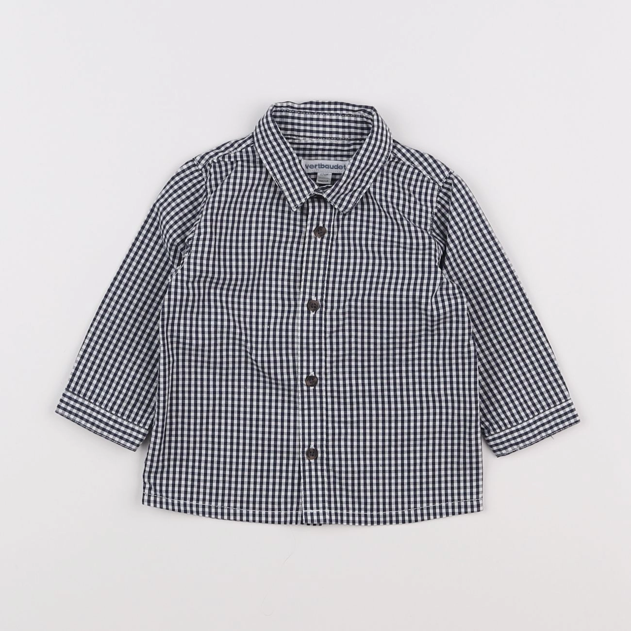 Vertbaudet - chemise bleu, blanc - 6 mois