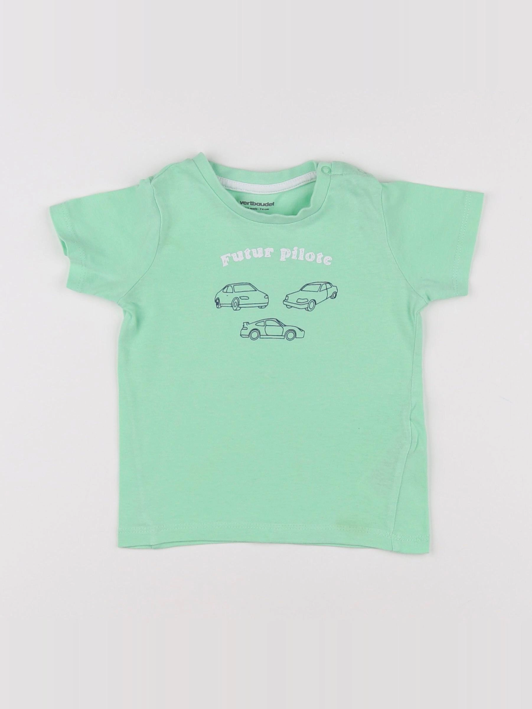 Vertbaudet - tee-shirt vert - 12 mois