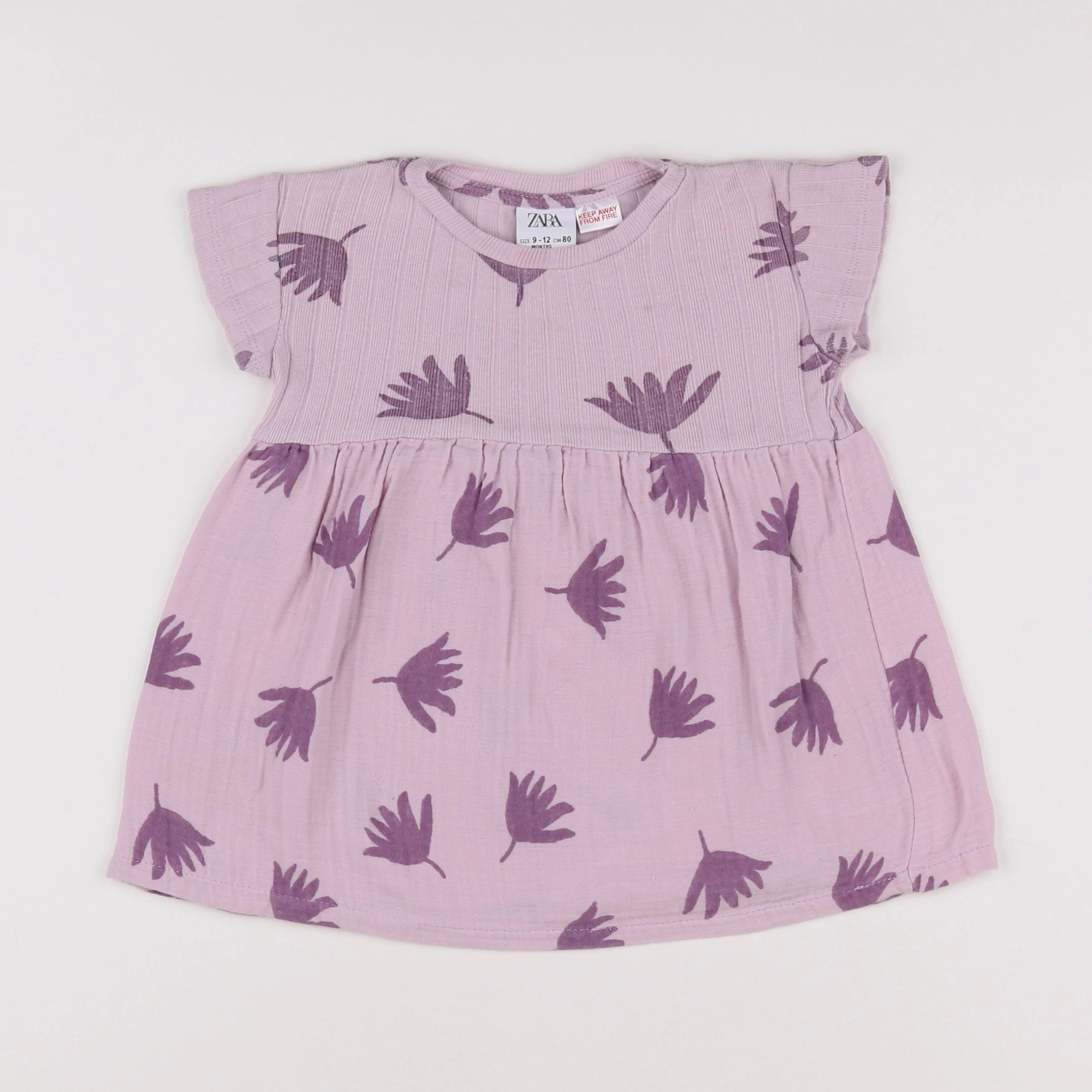 Zara - robe violet - 9/12 mois