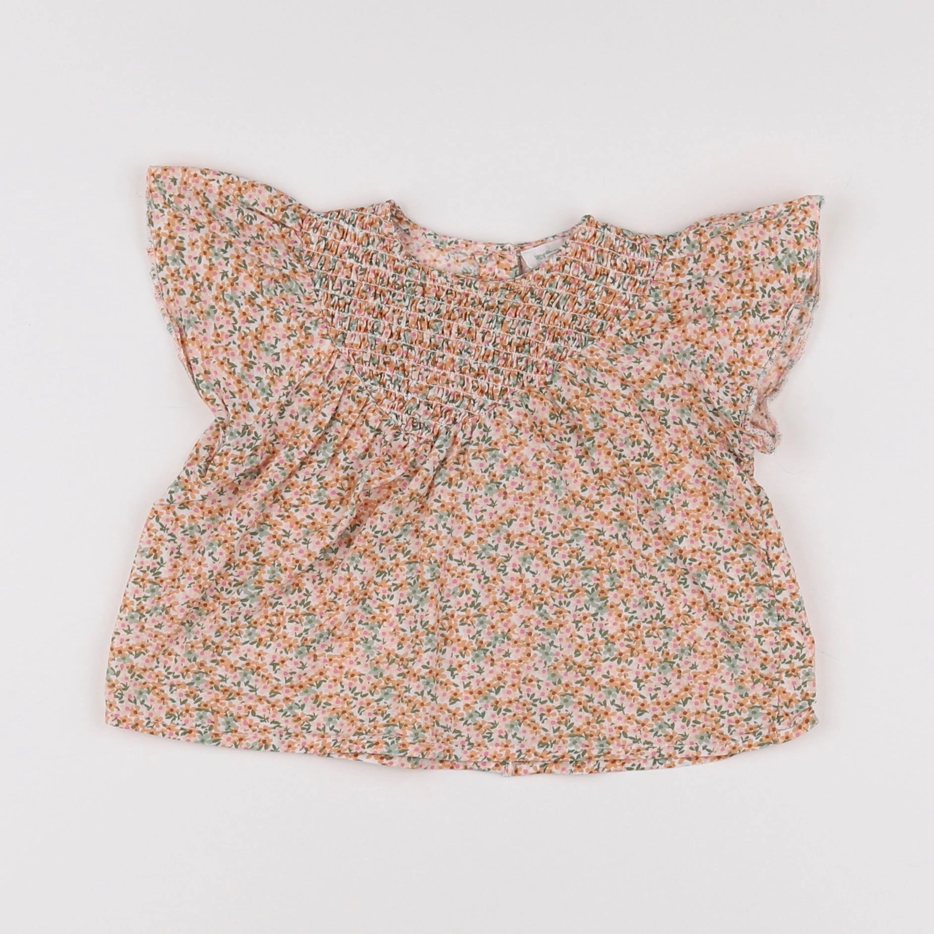 Vertbaudet - blouse orange, vert - 6 mois