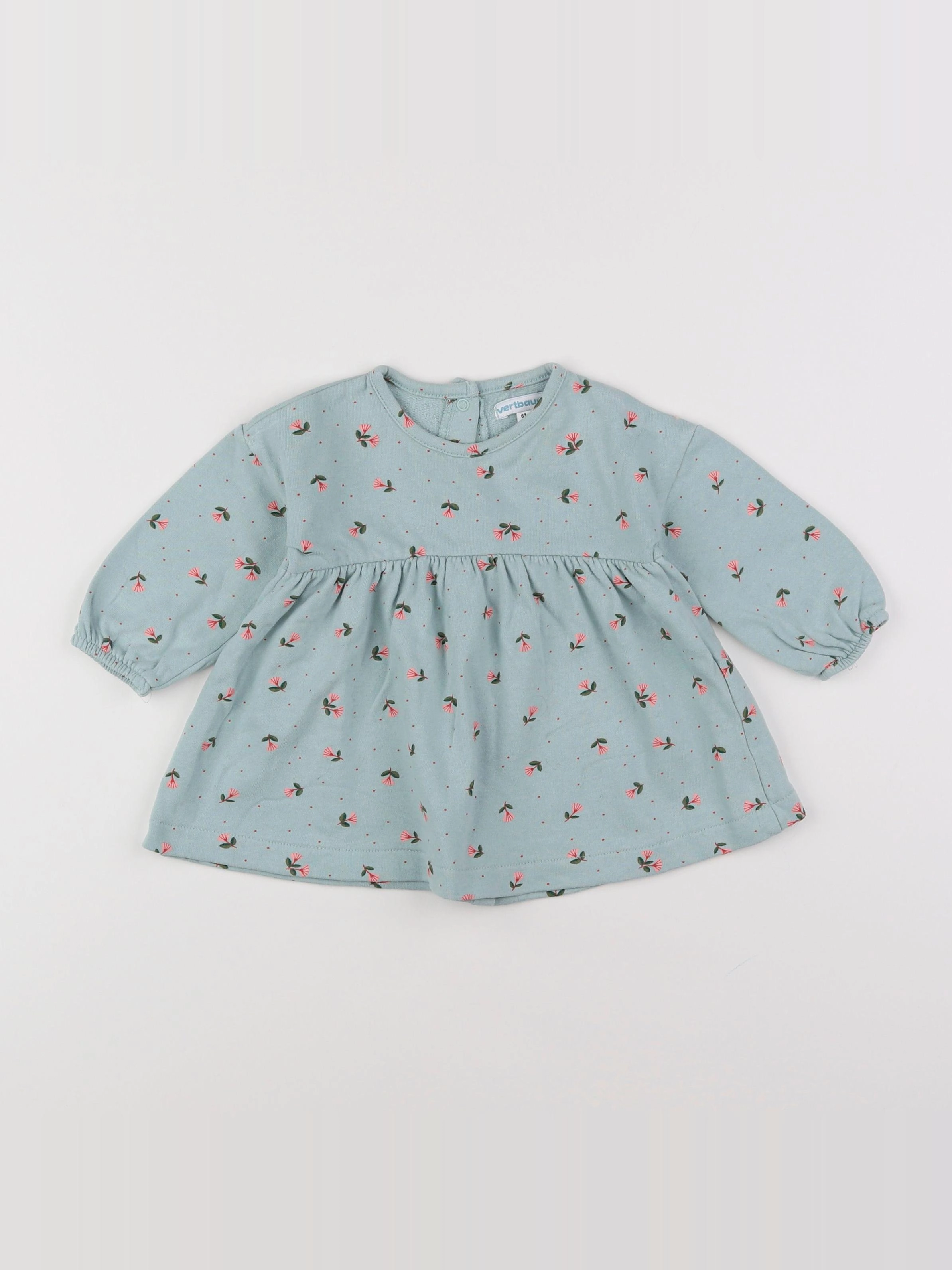 Vertbaudet - robe vert - 6 mois
