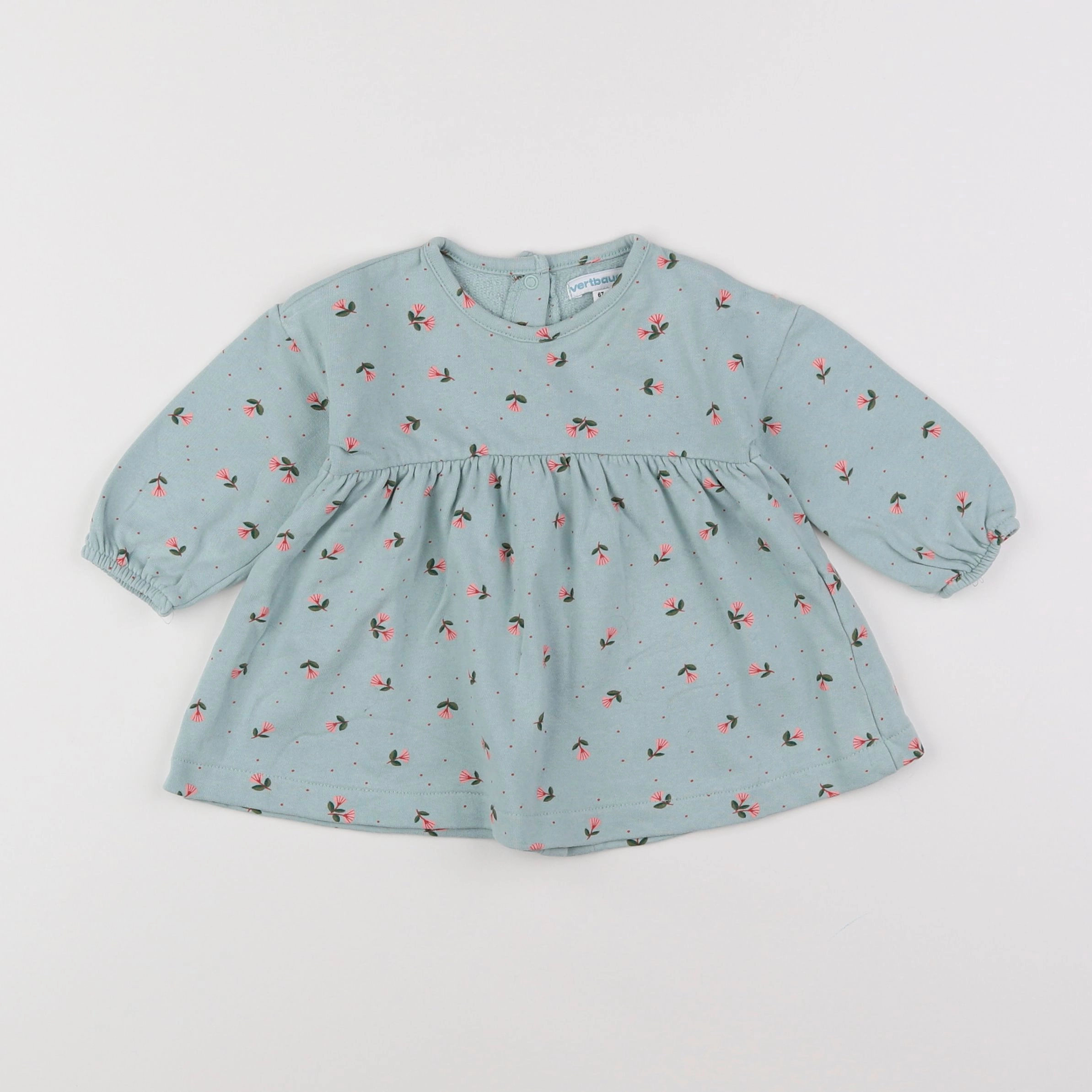 Vertbaudet - robe vert - 6 mois