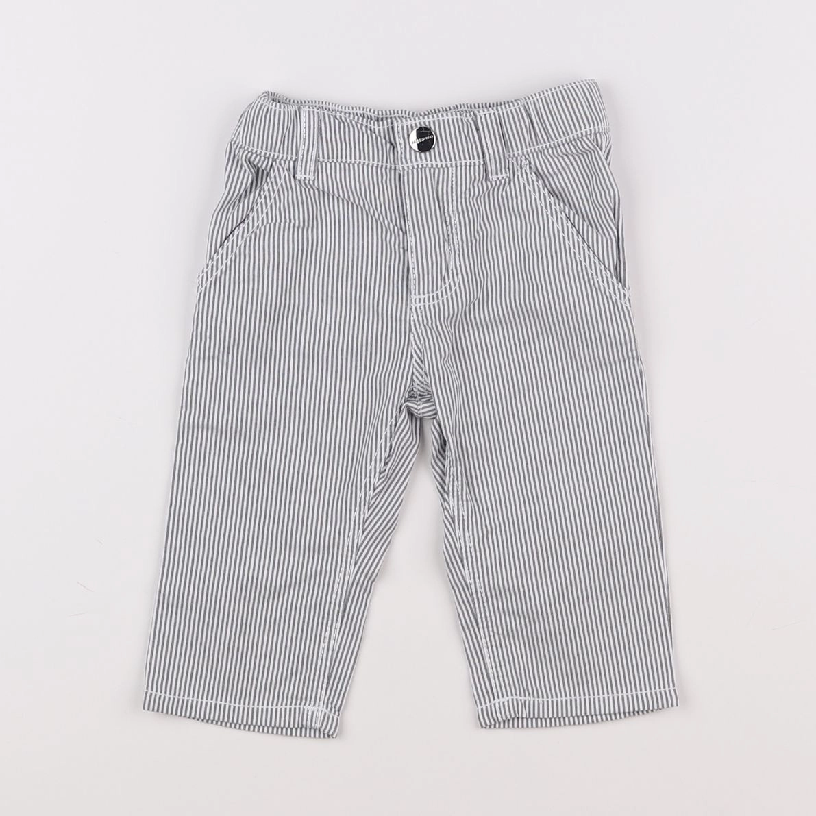 Jacadi - pantalon blanc, gris - 6 mois