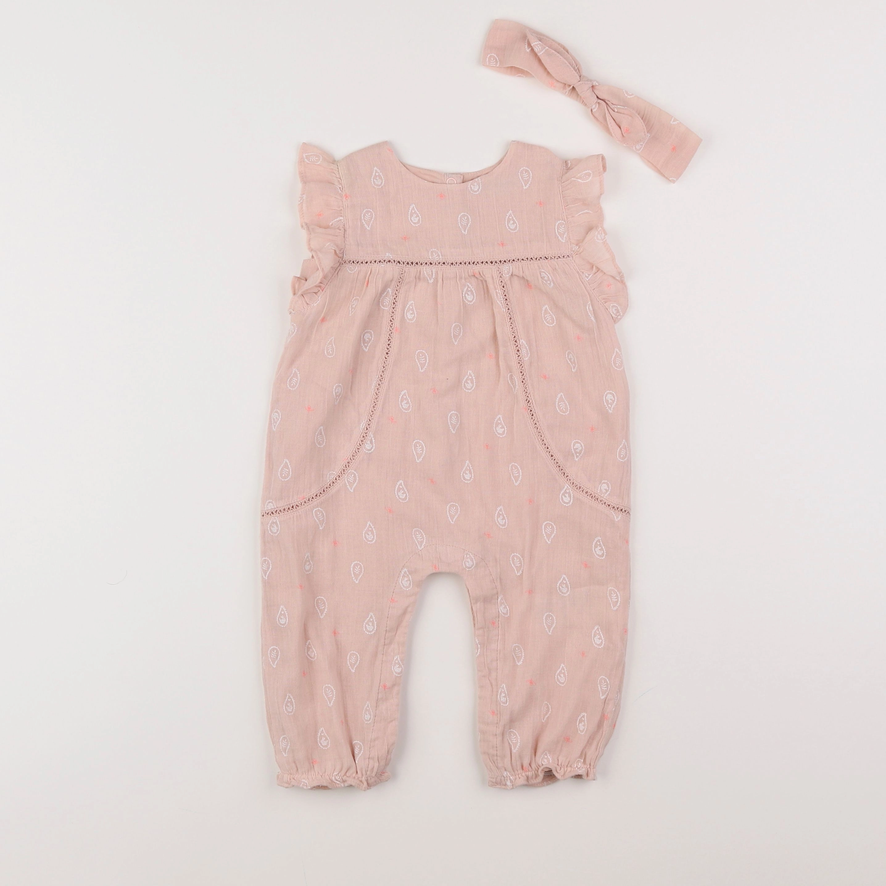 Vertbaudet - salopette rose - 6 mois
