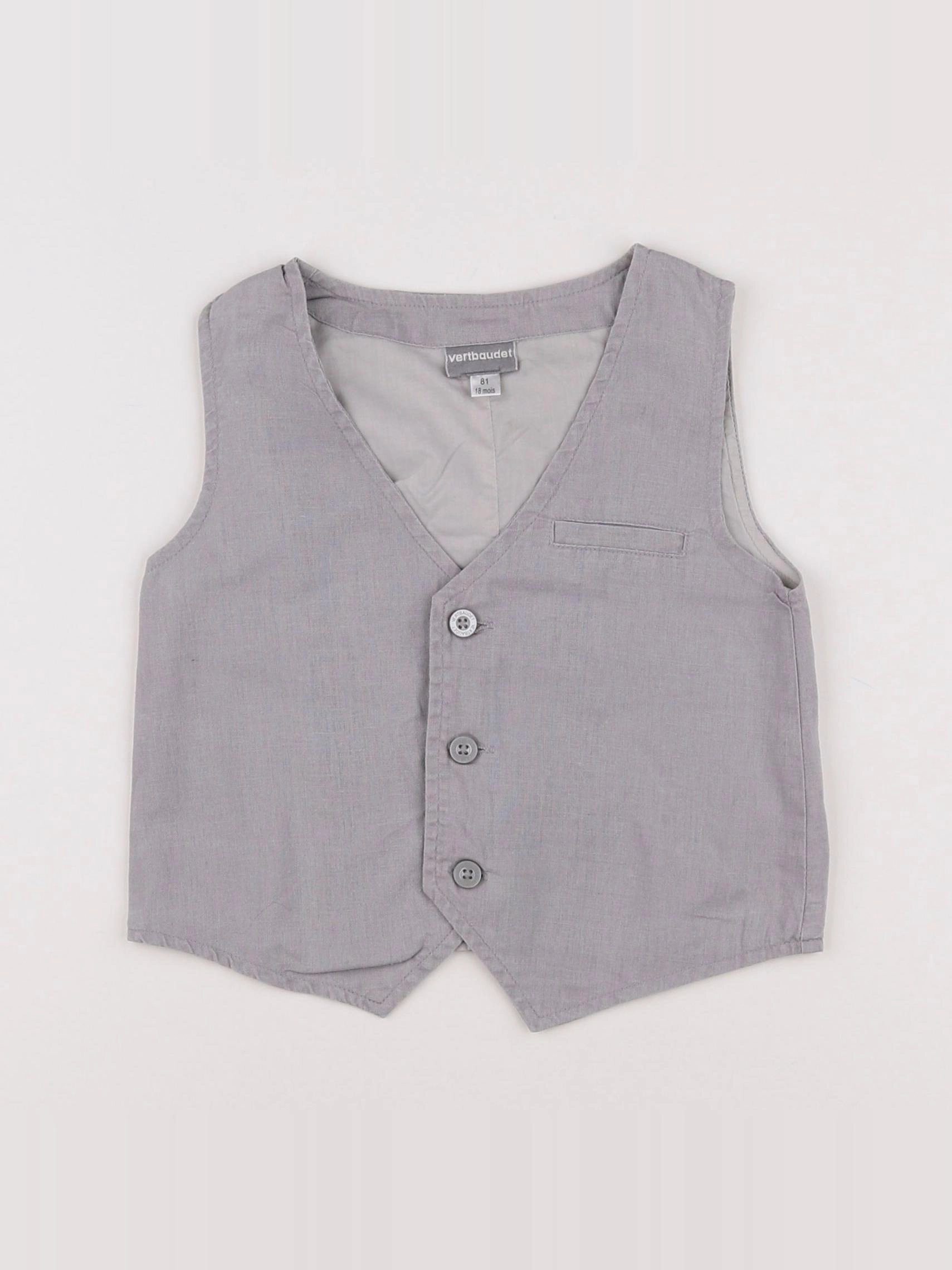 Vertbaudet - gilet gris - 18 mois