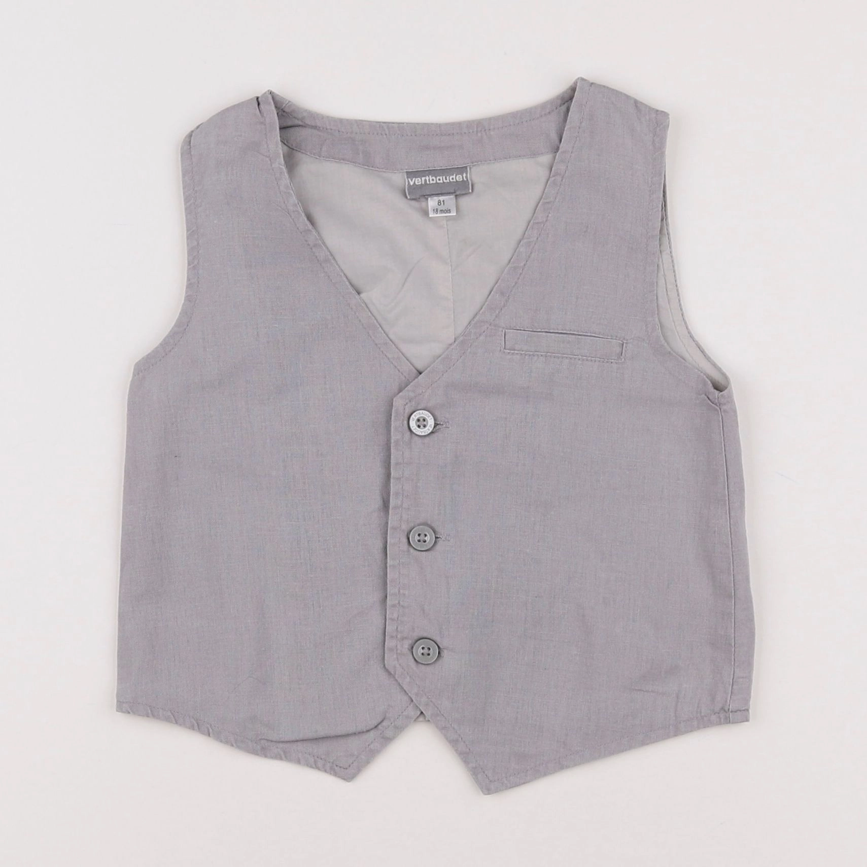 Vertbaudet - gilet gris - 18 mois