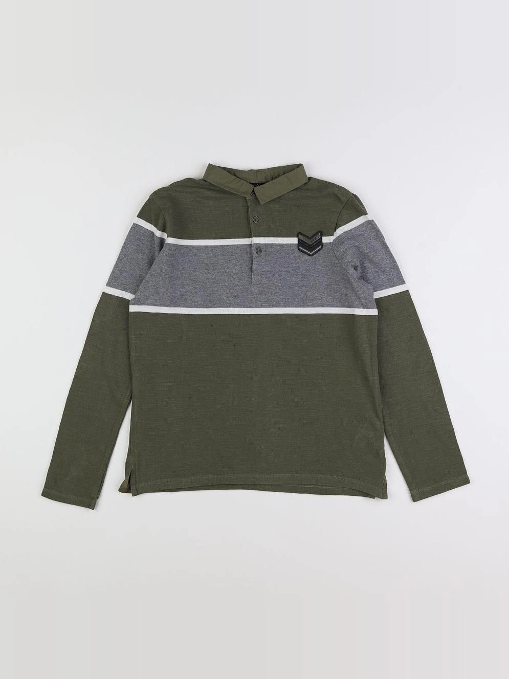 IKKS - polo gris, vert - 10 ans