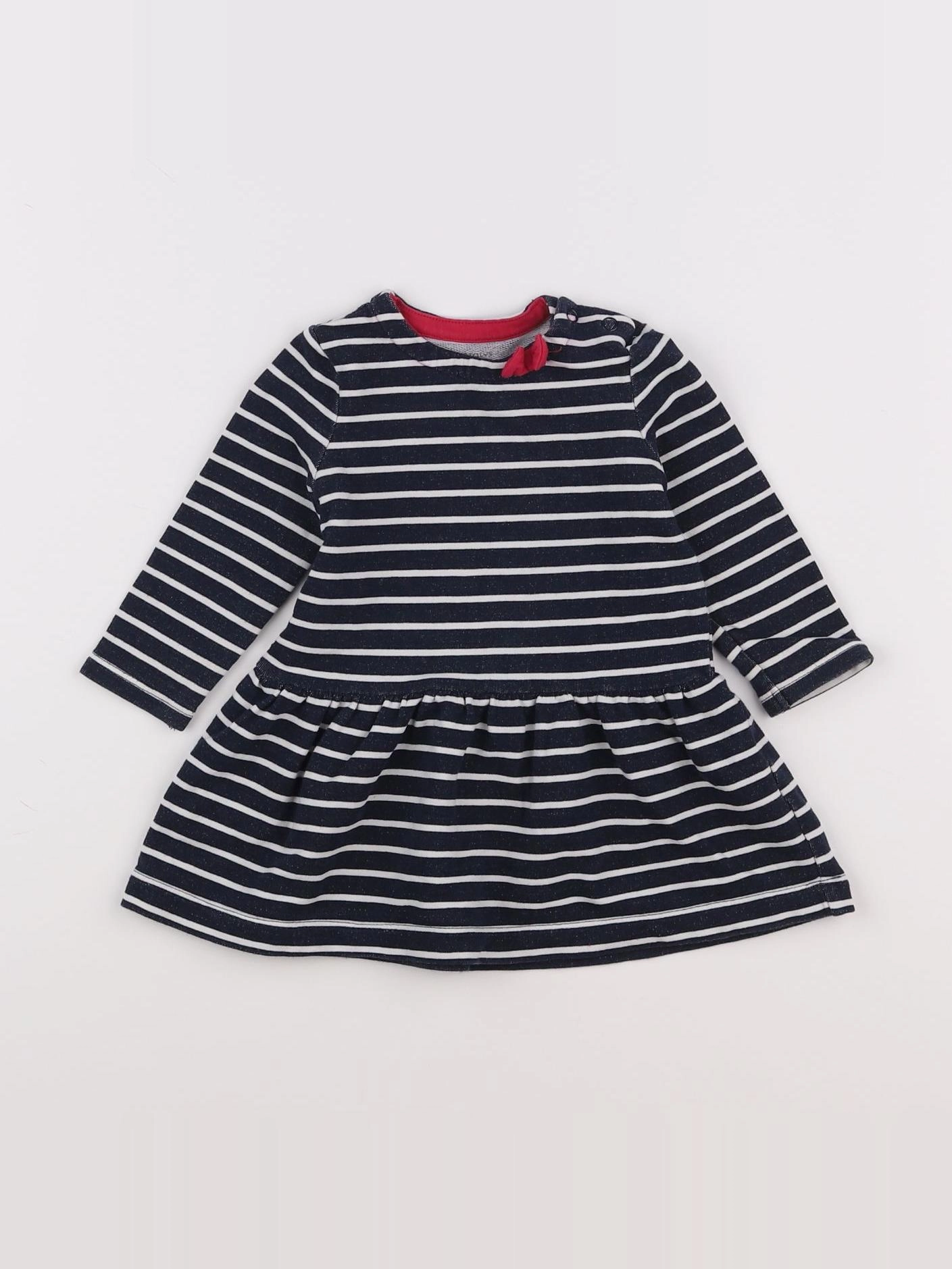Natalys - robe blanc, bleu - 6 mois
