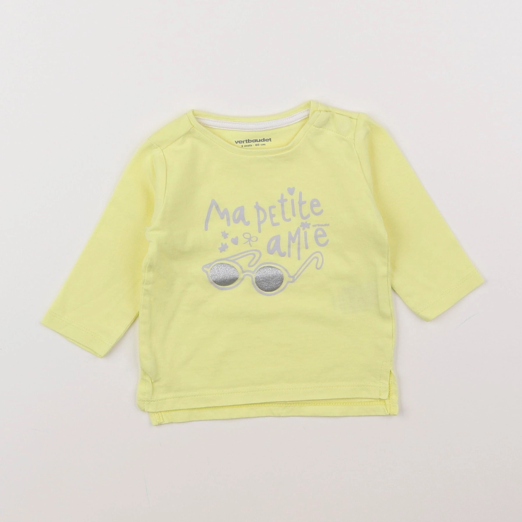 Vertbaudet - tee-shirt jaune - 3 mois