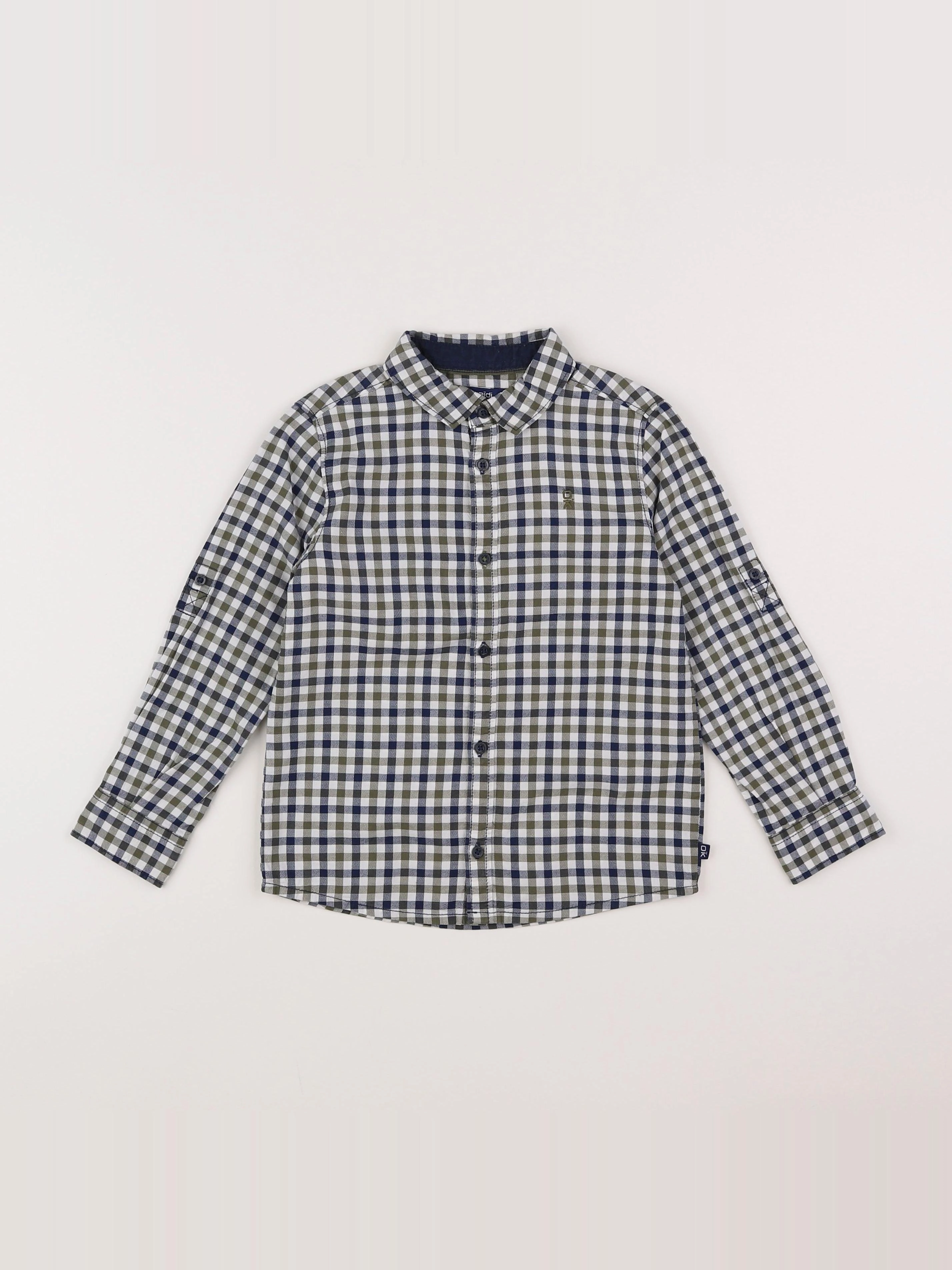 Okaidi - chemise vert, bleu - 4 ans