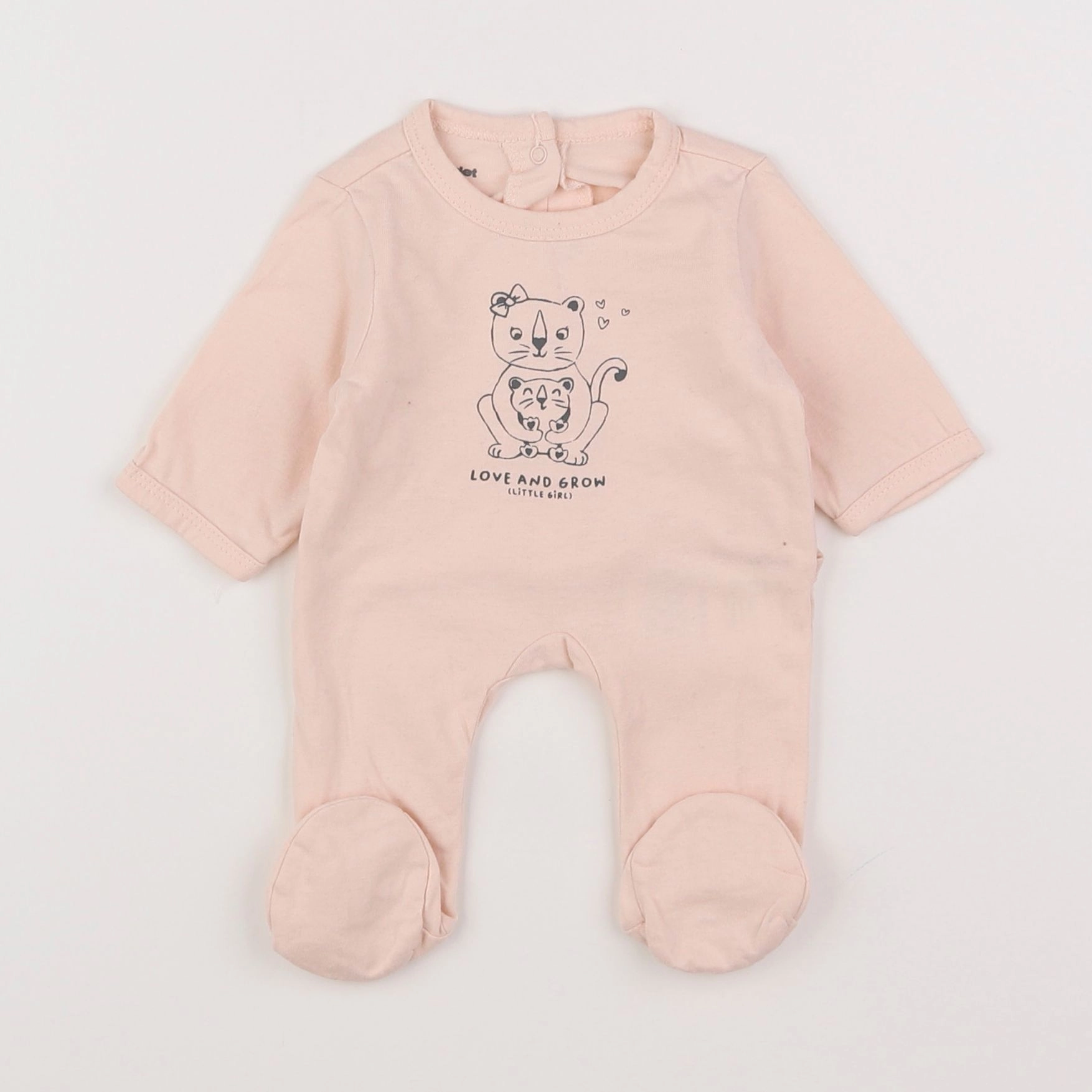 Vertbaudet - pyjama coton rose - 0 mois