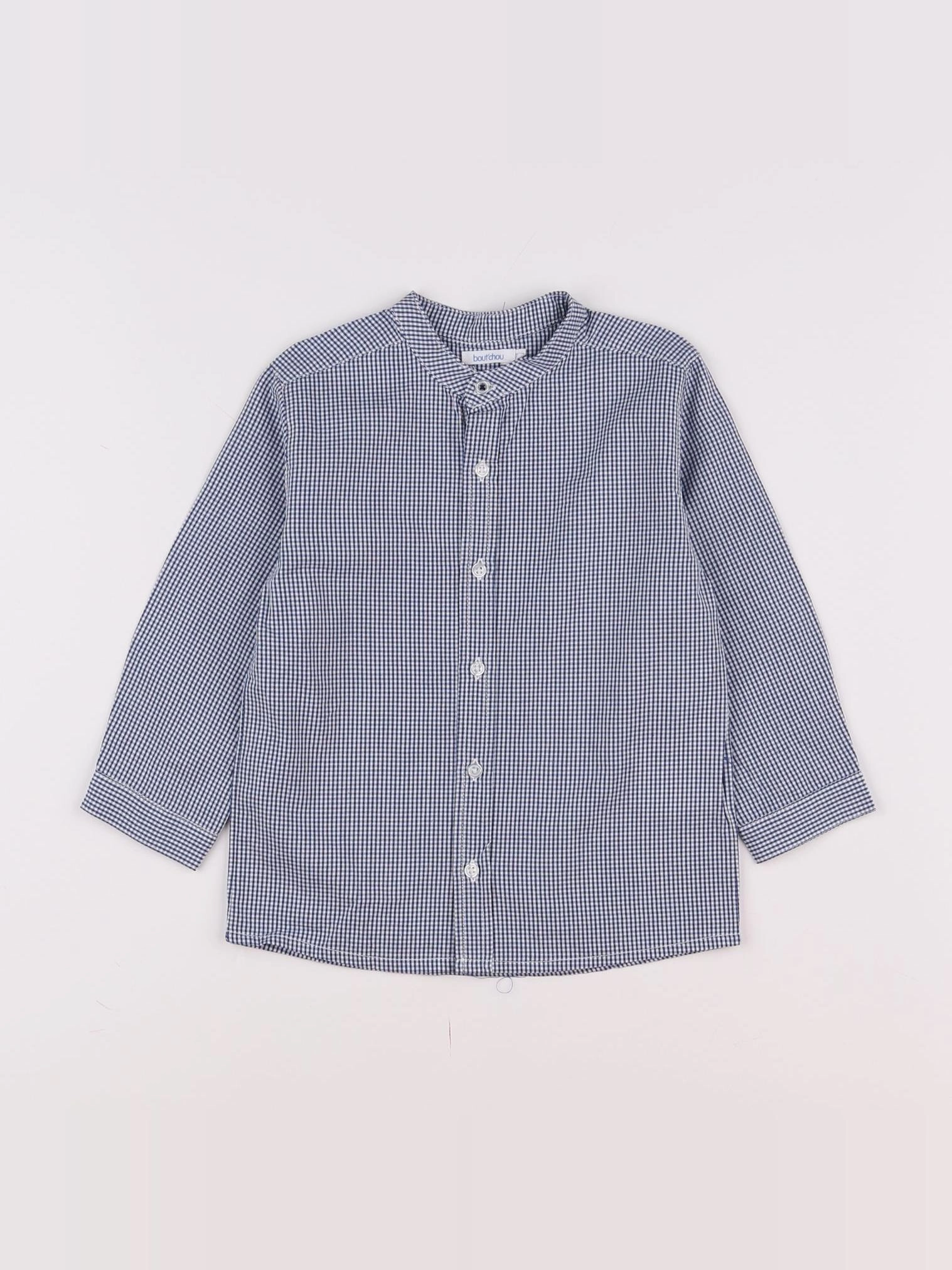 Boutchou - chemise blanc, bleu - 2 ans