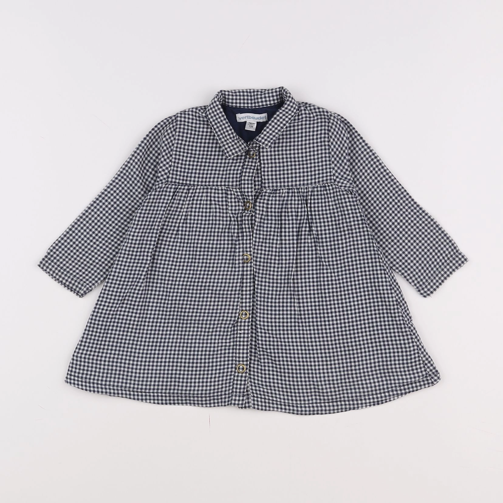 Vertbaudet - robe blanc, bleu - 12 mois