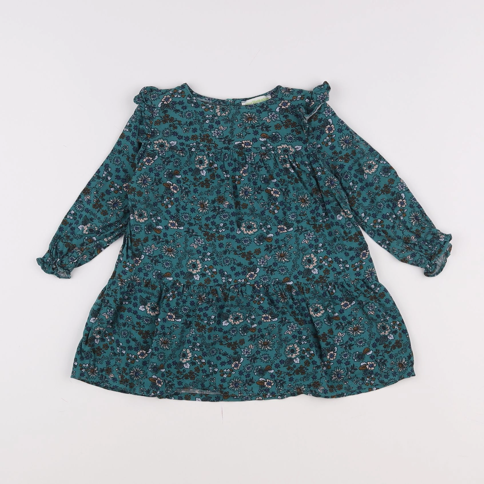 Vertbaudet - robe bleu, vert - 2 ans