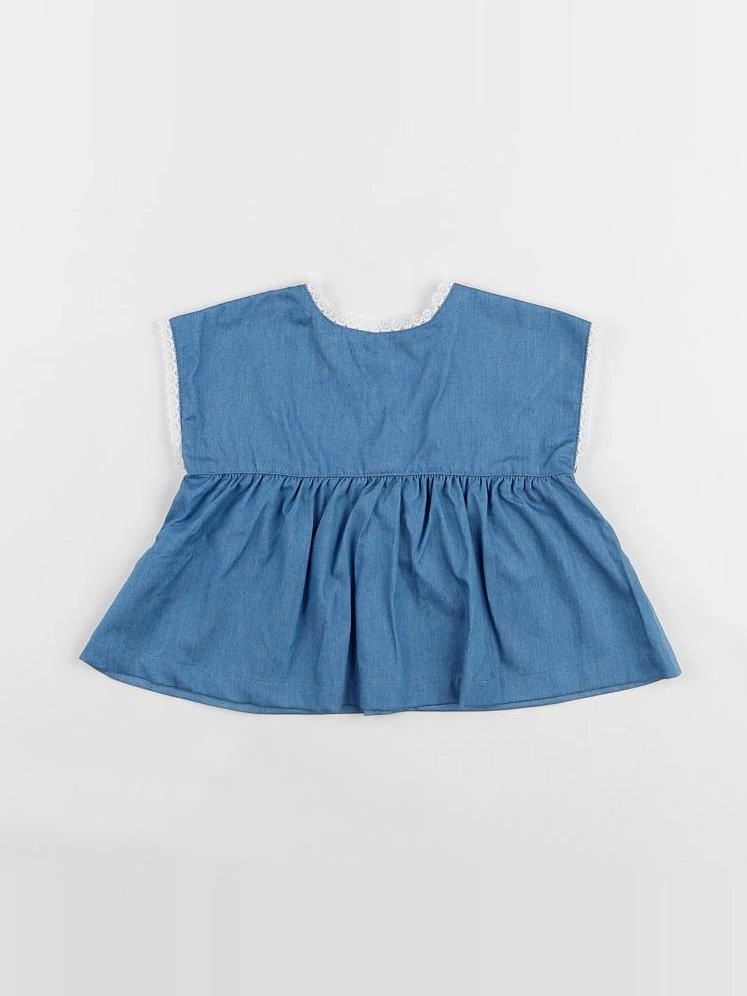 Petite Lucette - blouse bleu - 6 mois