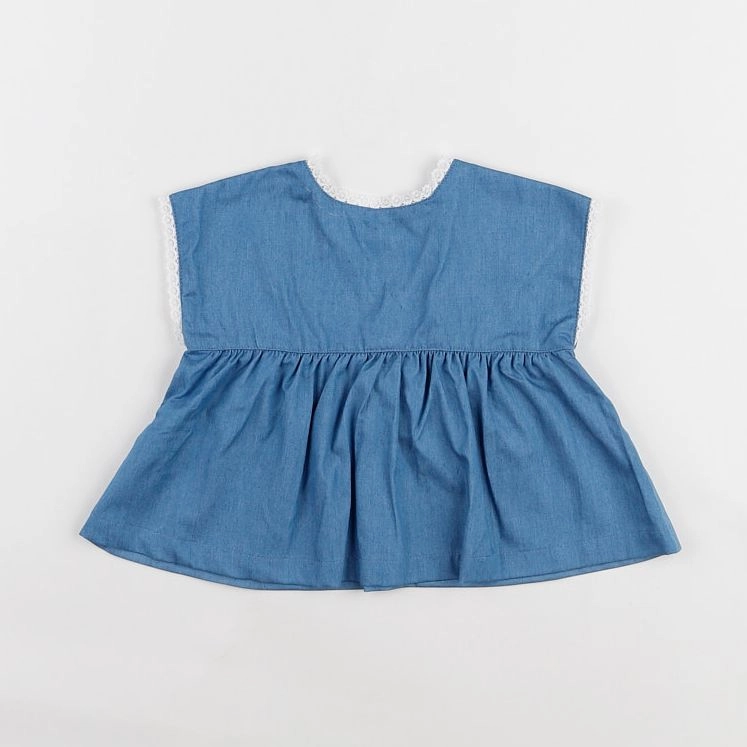 Petite Lucette - blouse bleu - 3 mois