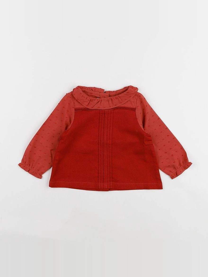 Petite Lucette - blouse rouge - 12 mois