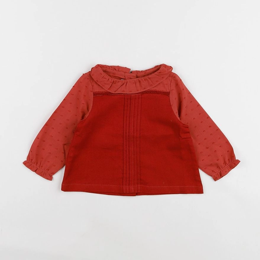 Petite Lucette - blouse rouge - 12 mois