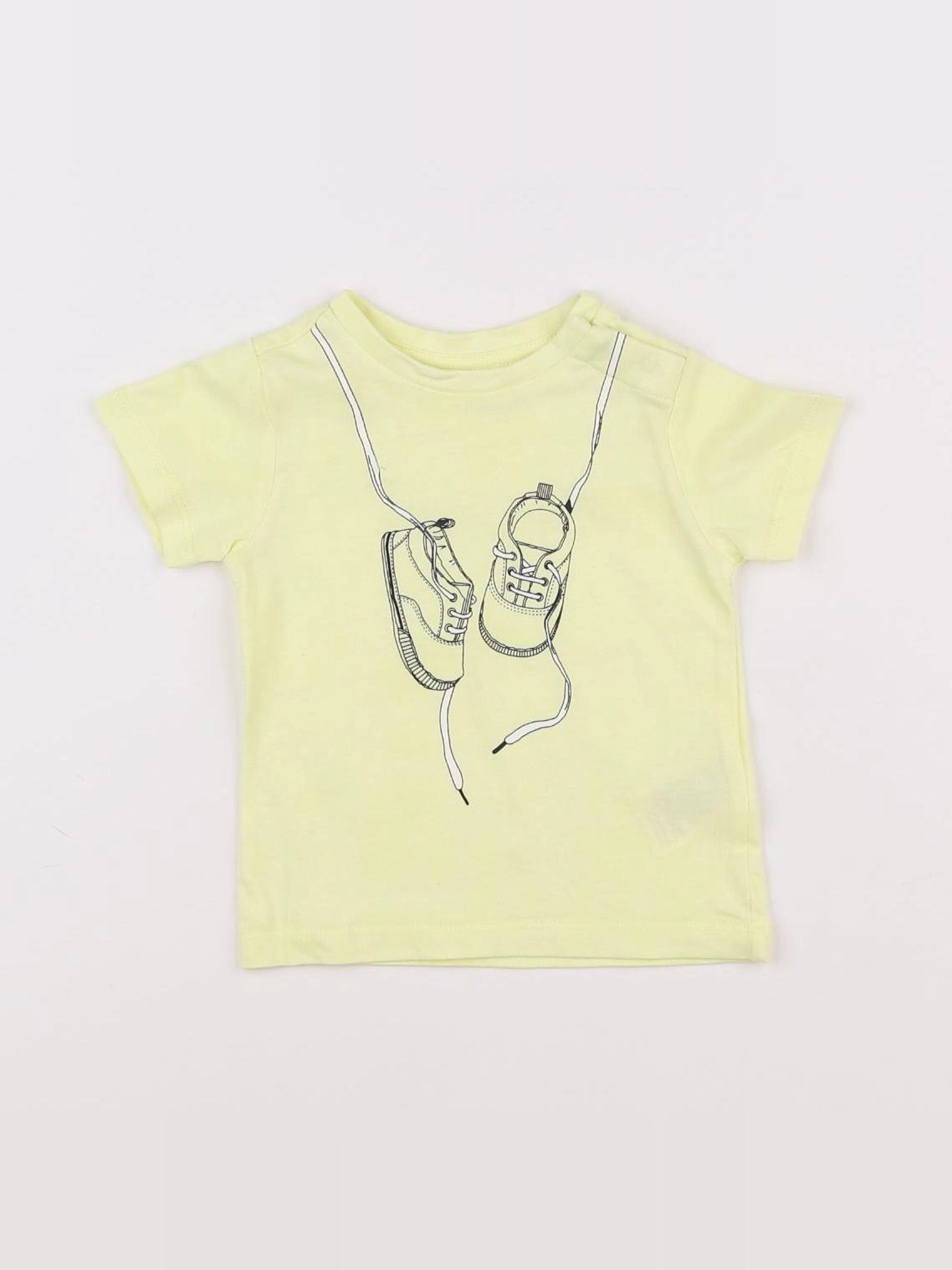 Vertbaudet - tee-shirt jaune - 6 mois