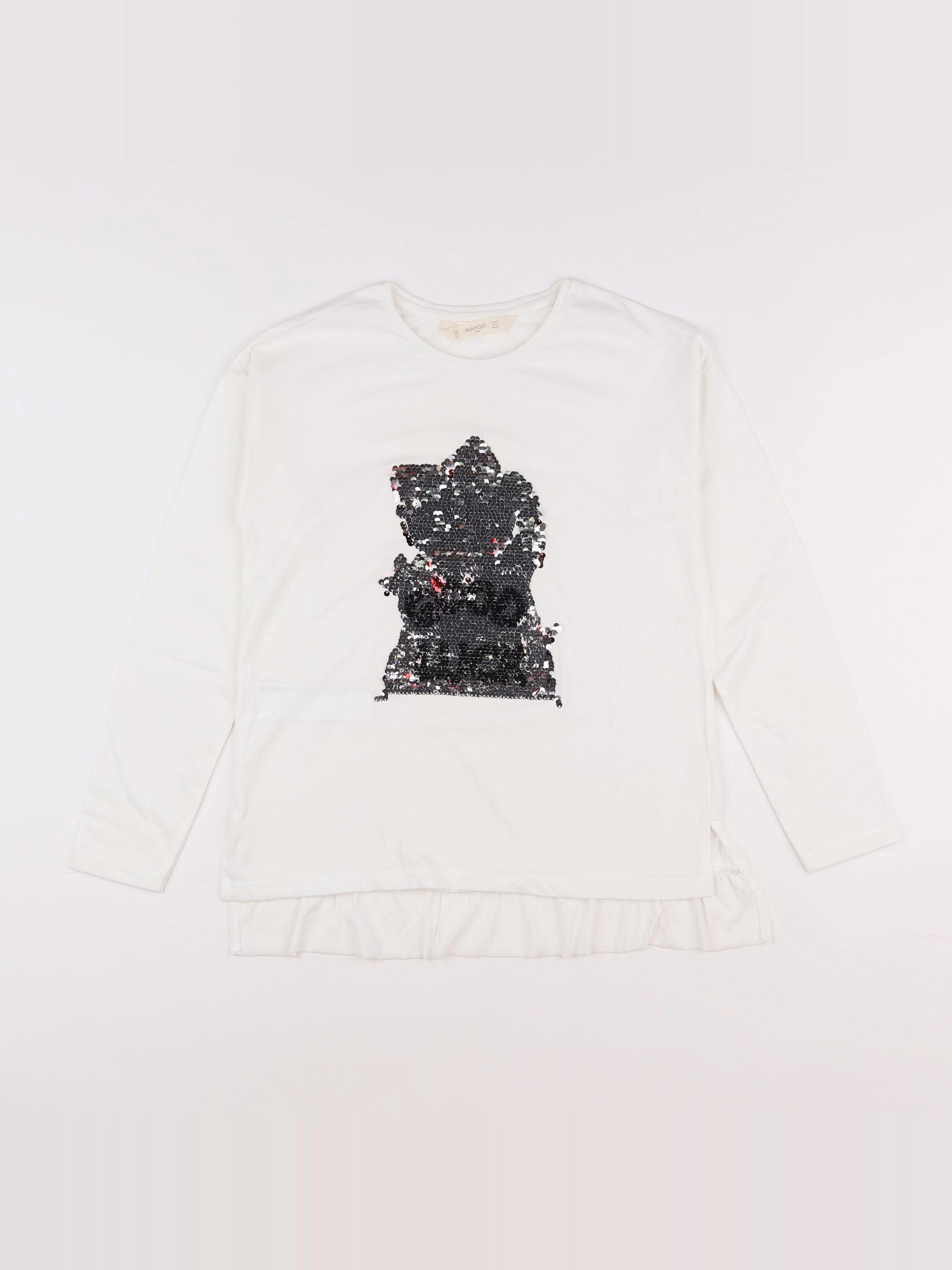 Mango - tee-shirt blanc - 9/10 ans