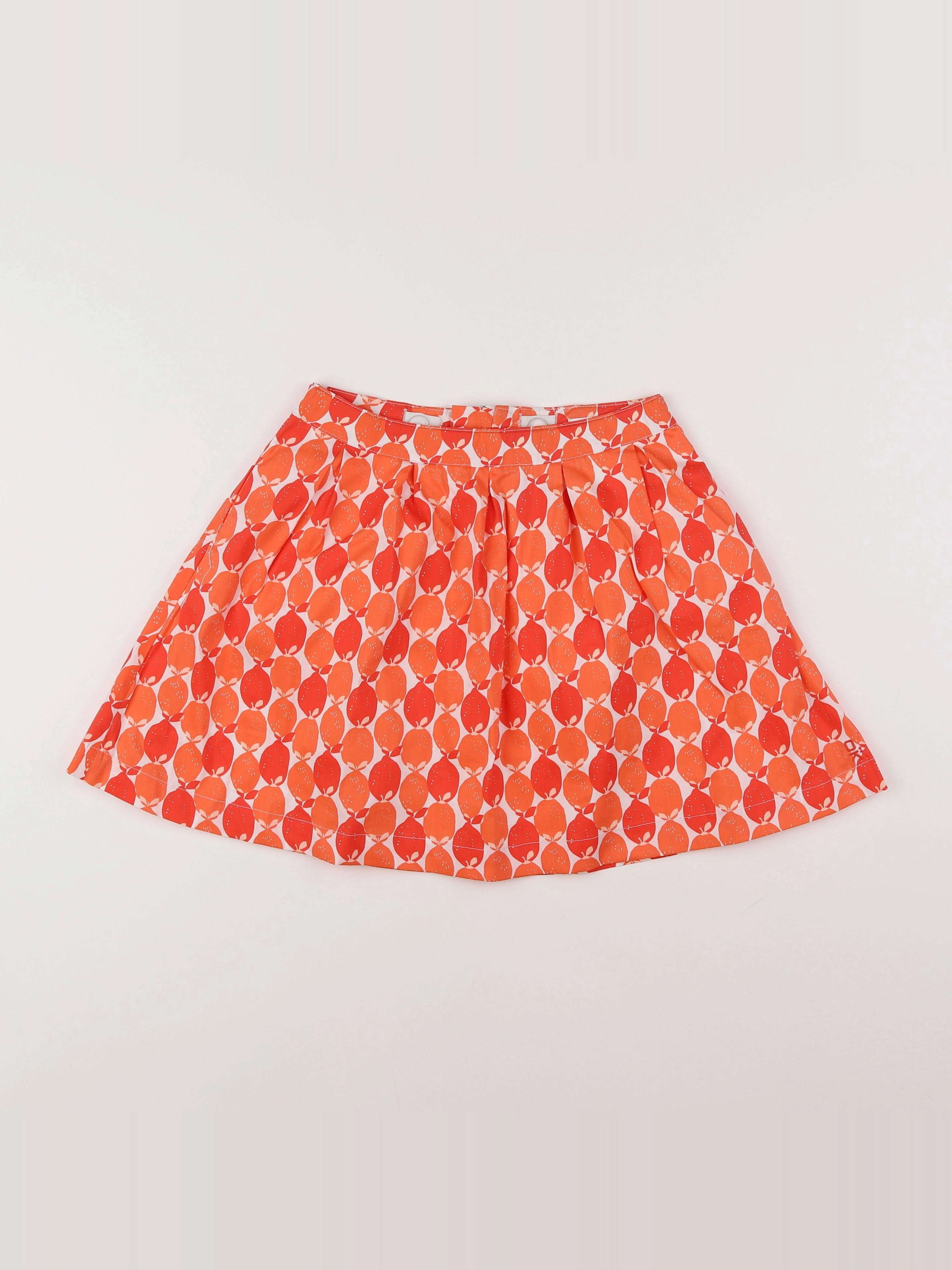 Okaidi - jupe orange, rouge - 8 ans