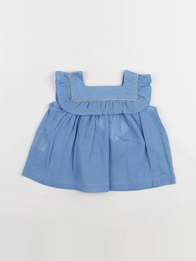 Petite Lucette - blouse bleu - 6 mois