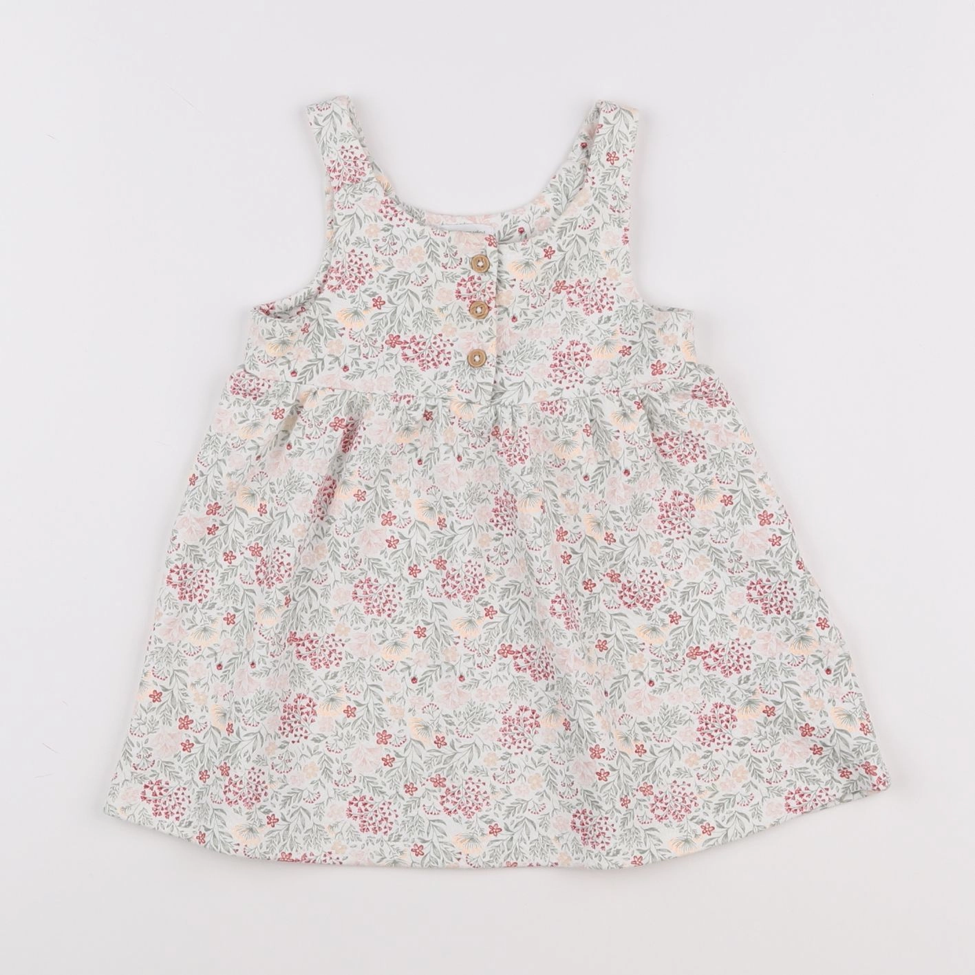 Vertbaudet - robe blanc, vert - 12 mois