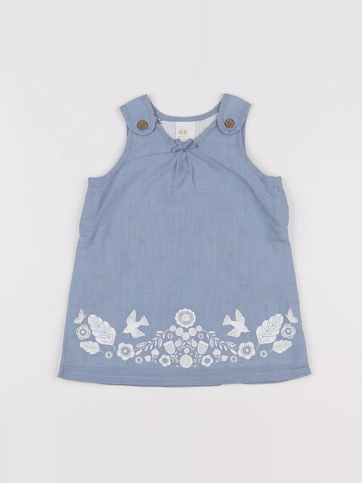 H&M - robe bleu - 3 mois