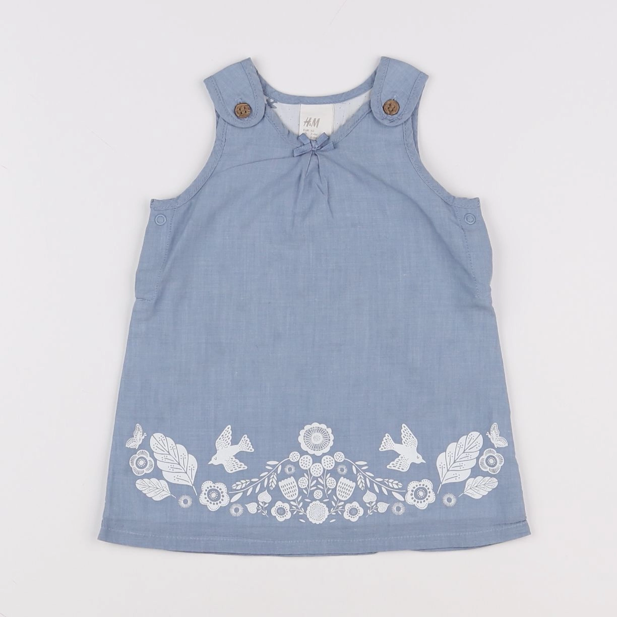 H&M - robe bleu - 3 mois