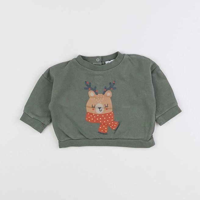 Vertbaudet - sweat vert - 6 mois