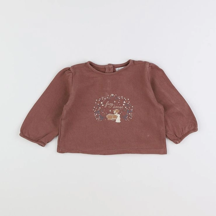 Vertbaudet - sweat rose - 6 mois