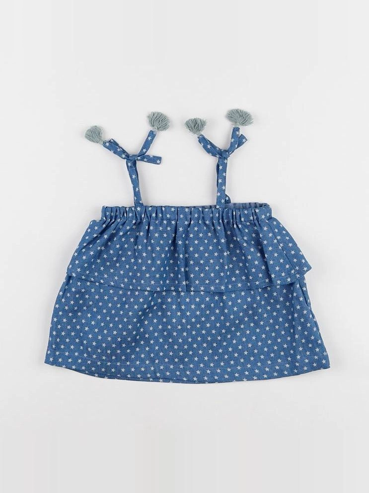 Petite Lucette - blouse bleu - 6 mois