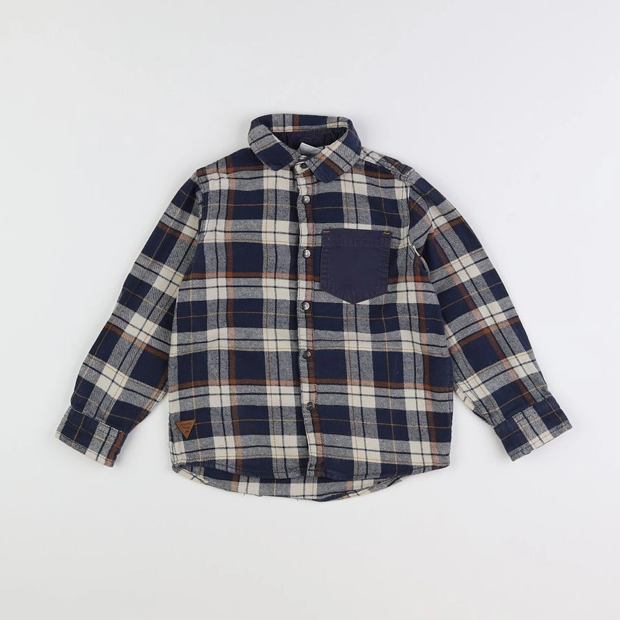 Vertbaudet - chemise bronze, bleu, blanc - 6 ans