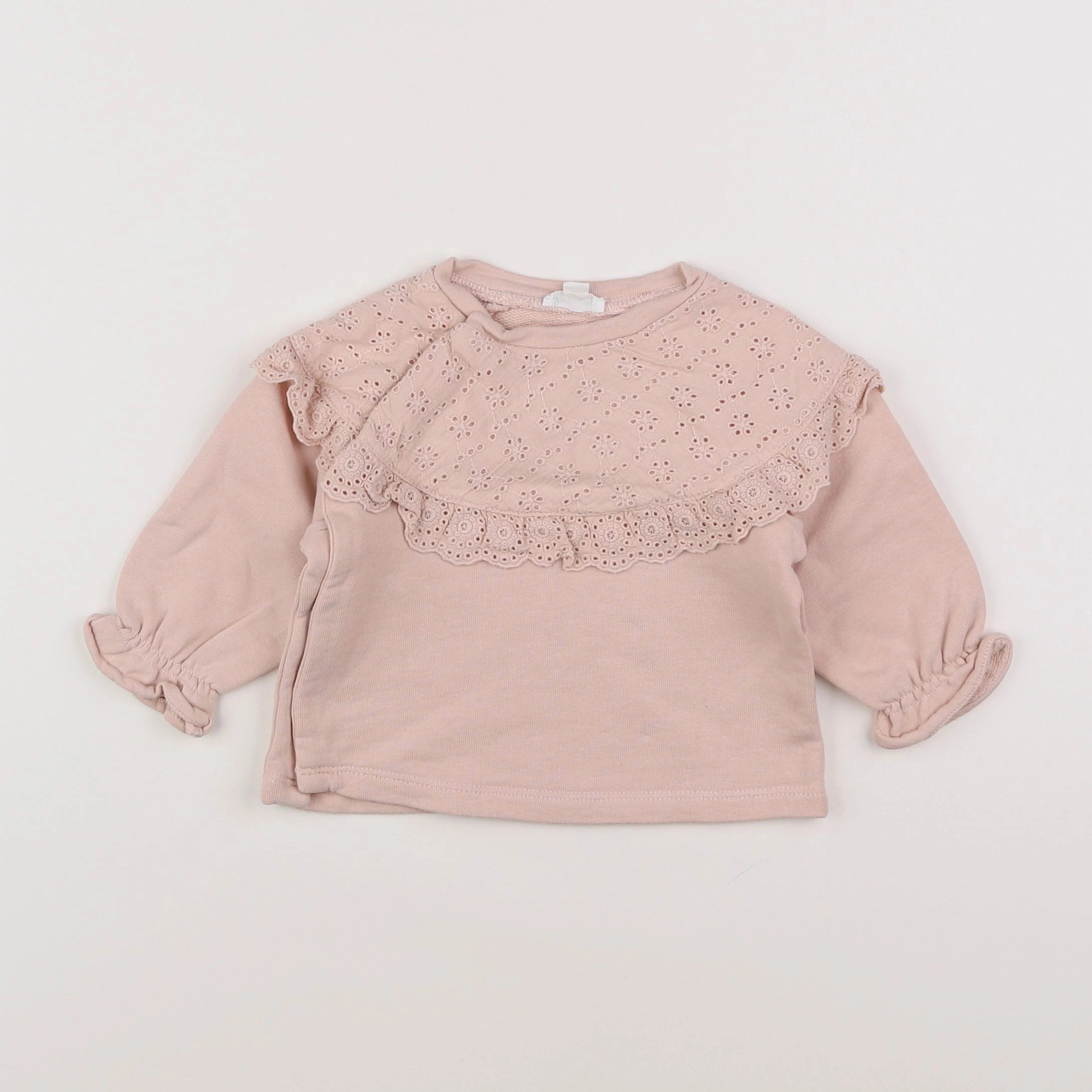 Vertbaudet - sweat rose - 6 mois