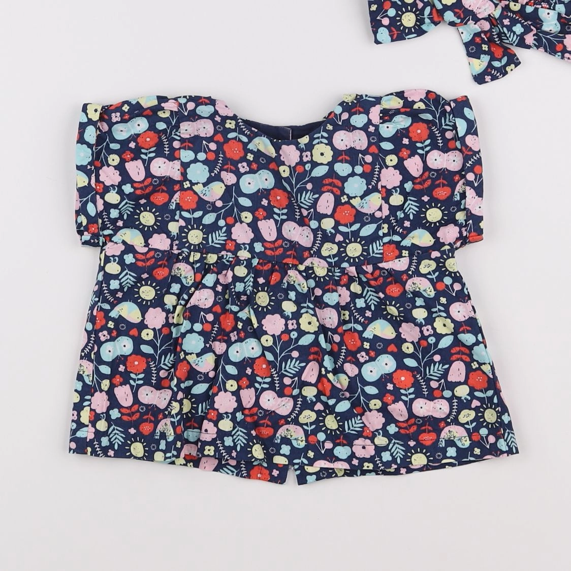 Vertbaudet - blouse bleu, multicolore - 9 mois